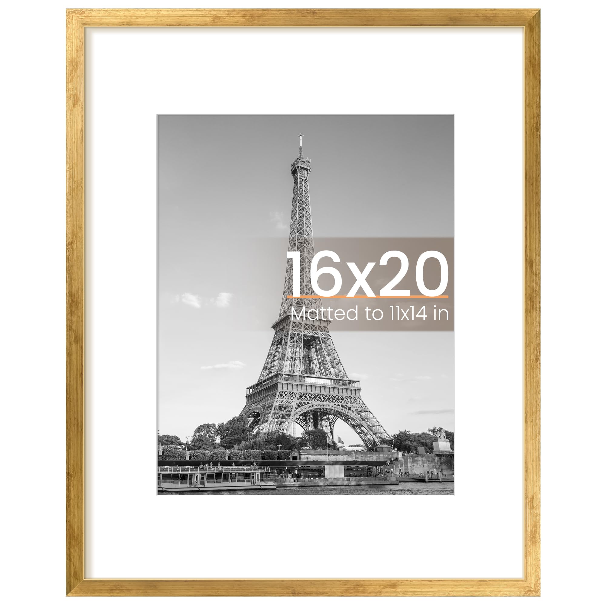 upsimples 12x16 Picture Frame, Display Pictures 8.5x11 with Mat or 12x16 Without Mat, Wall Hanging Photo Frame, Black, 1 Pack