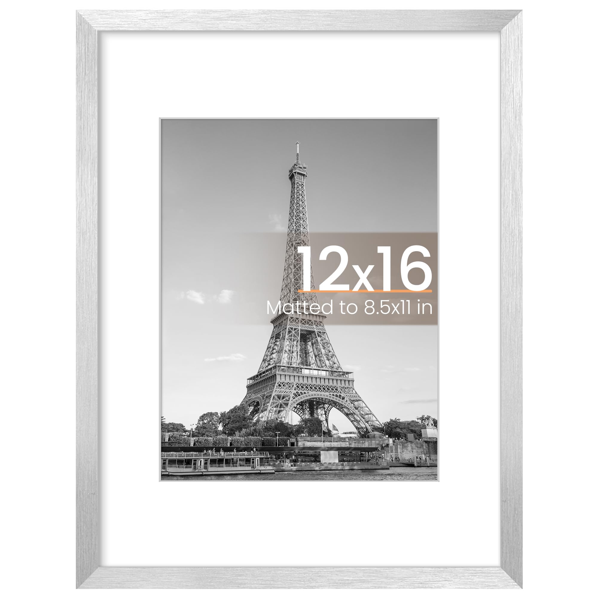 upsimples 8x10 Picture Frame, Display Pictures 5x7 with Mat or 8x10 Without Mat, Wall Hanging Photo Frame, Black, 1 Pack