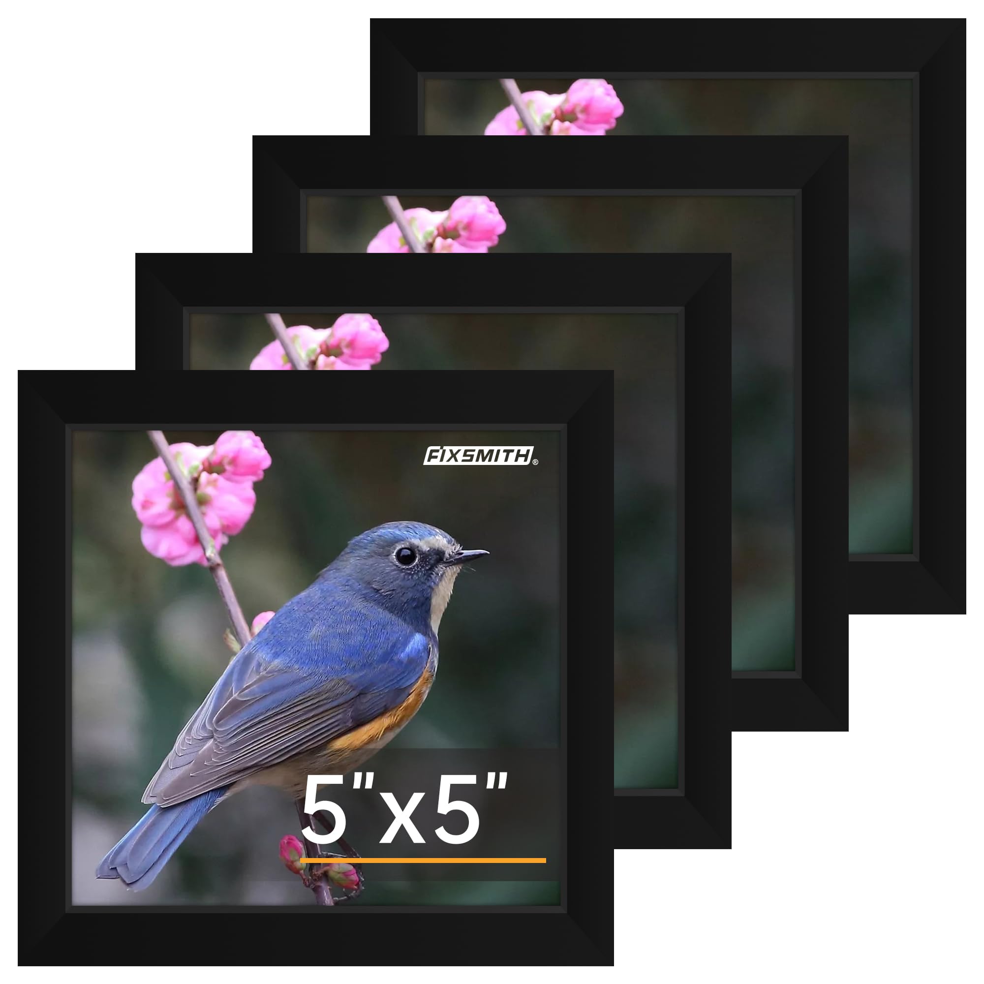 FIXSMITH 5x7 Picture Frame Set of 10, Photo Frame Bulk with HD Plexiglass, Display Pictures 4x6 with Mat or 5x7 Without Mat Multi Picture Frames Collage for Tabletop or Wall Display, Black