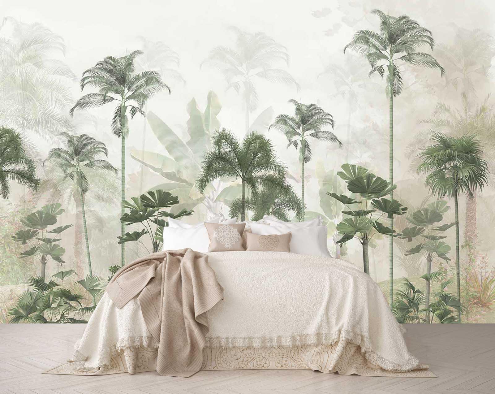 Reyhui Sunshine Forest Mural Wallpaper Landscape Tree Wallpaper Large Nature Scenery Wall Mural for Living Room (not self-Adhesive)