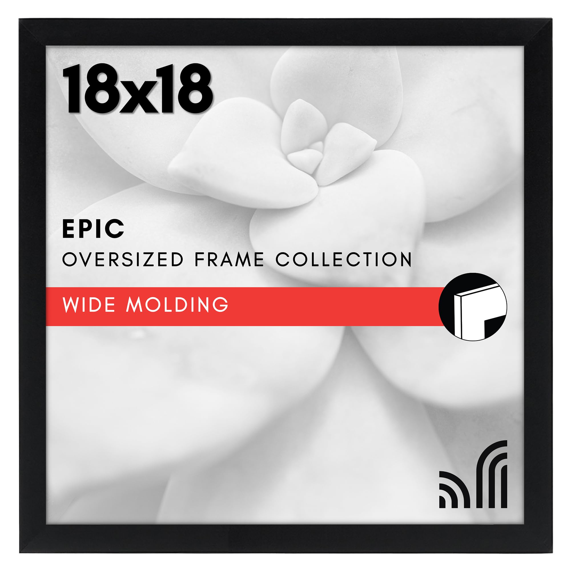 Americanflat 18x24 Poster Frame with Polished Plexiglass - Black Picture Frame - Wide Photo Frames Made of Engineered Wood for Vertical or Horizontal Wall Display - Epic Collection - Black
