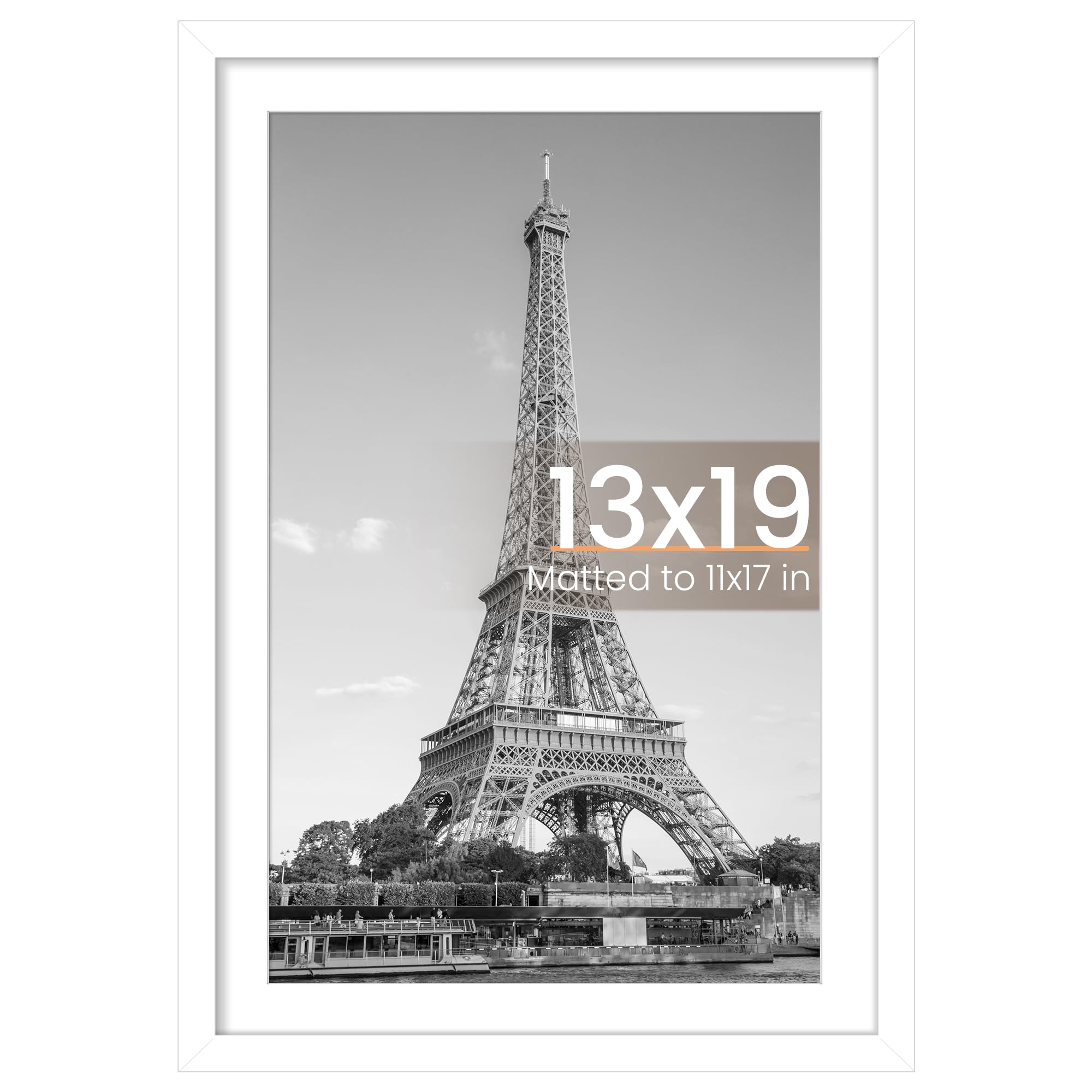 upsimples 8x10 Picture Frame, Display Pictures 5x7 with Mat or 8x10 Without Mat, Wall Hanging Photo Frame, Black, 1 Pack