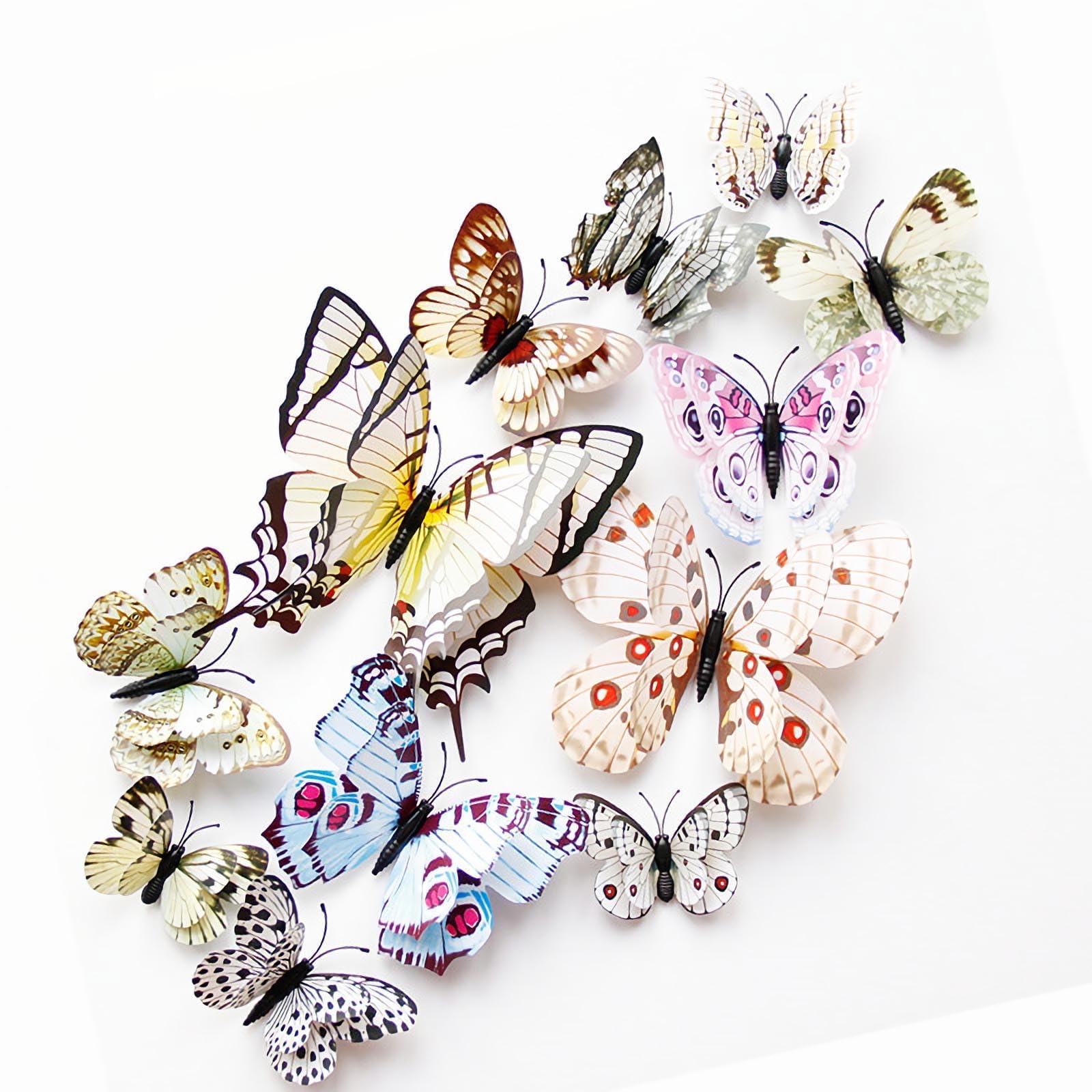 OPSEAM Butterfly Wall Decor 24/48 PCS, 3D Butterflies Stickers for Party Decorations with Magnets(Colorful, 24)