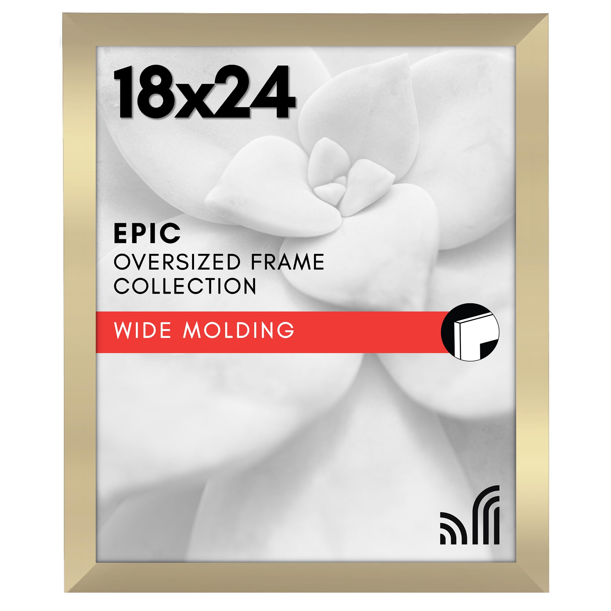 Americanflat 18x24 Poster Frame with Polished Plexiglass - Black Picture Frame - Wide Photo Frames Made of Engineered Wood for Vertical or Horizontal Wall Display - Epic Collection - Black