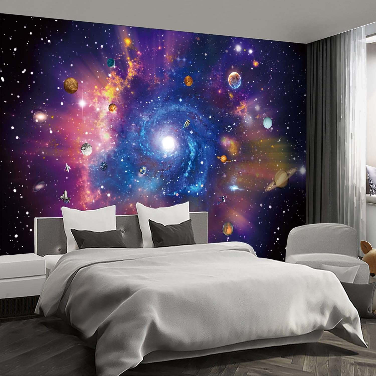 Forest Landscape wall murals Woodland Tree Peel and Stick self Adhesive Wallpaper for Bedroom Living Room - 85"x118"