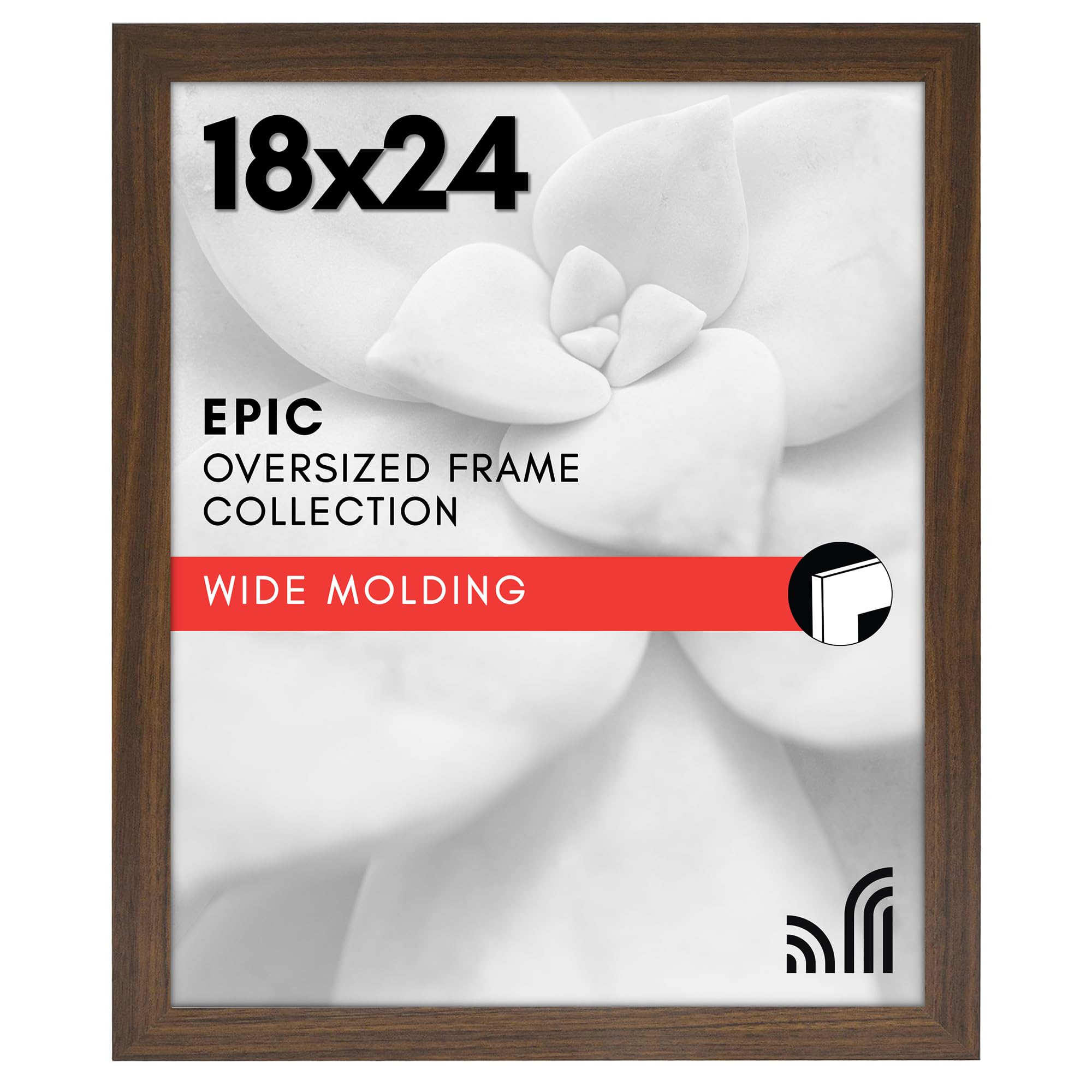 Americanflat 18x24 Poster Frame with Polished Plexiglass - Black Picture Frame - Wide Photo Frames Made of Engineered Wood for Vertical or Horizontal Wall Display - Epic Collection - Black