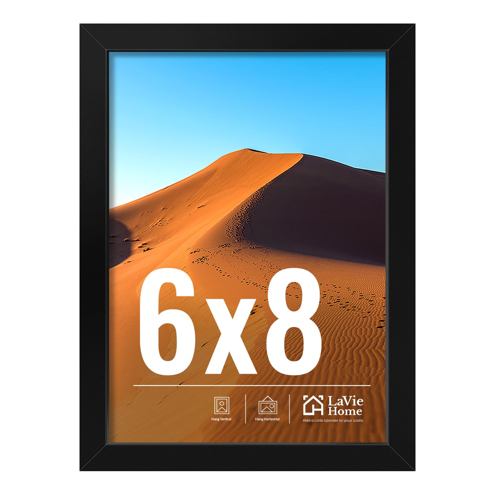LaVie Home 11x14 Picture Frame for Wall Display, 11 x 14 Black Picture Frame with HD Plexiglas, 11 by 14 Poster Frame 1 Pack, Display Frame for Vertical or Horizontal, Classic Collection