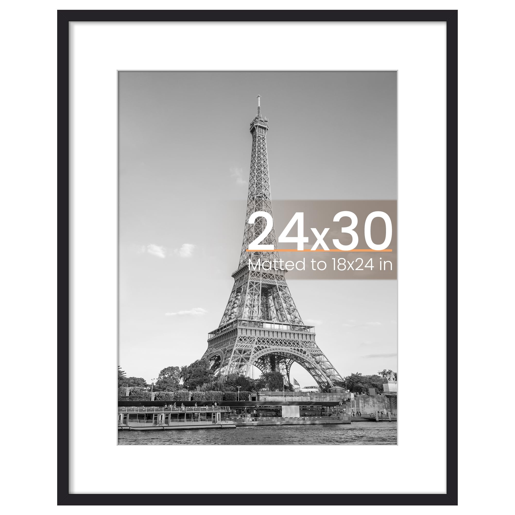 upsimples 12x16 Picture Frame, Display Pictures 8.5x11 with Mat or 12x16 Without Mat, Wall Hanging Photo Frame, Black, 1 Pack