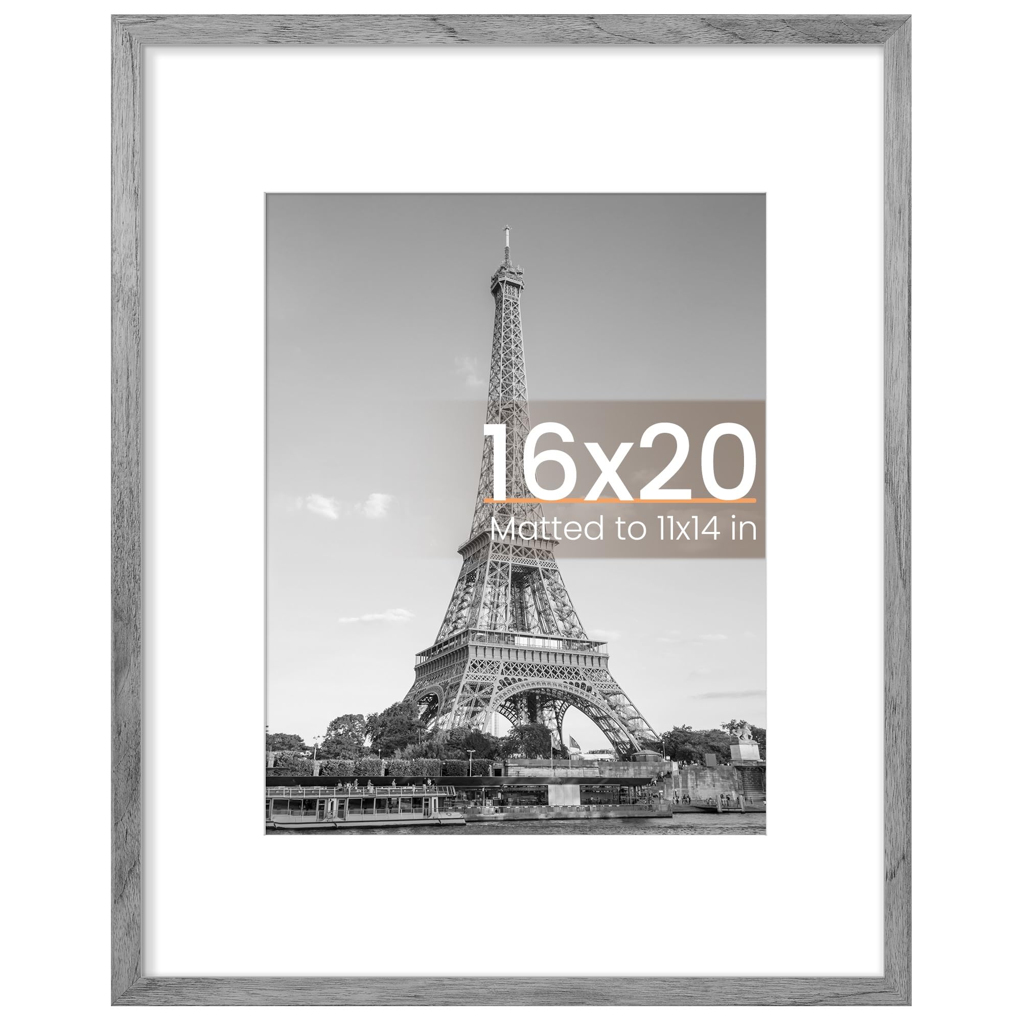 upsimples 11x17 Picture Frame, Display Pictures 9x15 with Mat or 11 x 17 Without, Wall Hanging Poster Frames, Black, 1 Pack