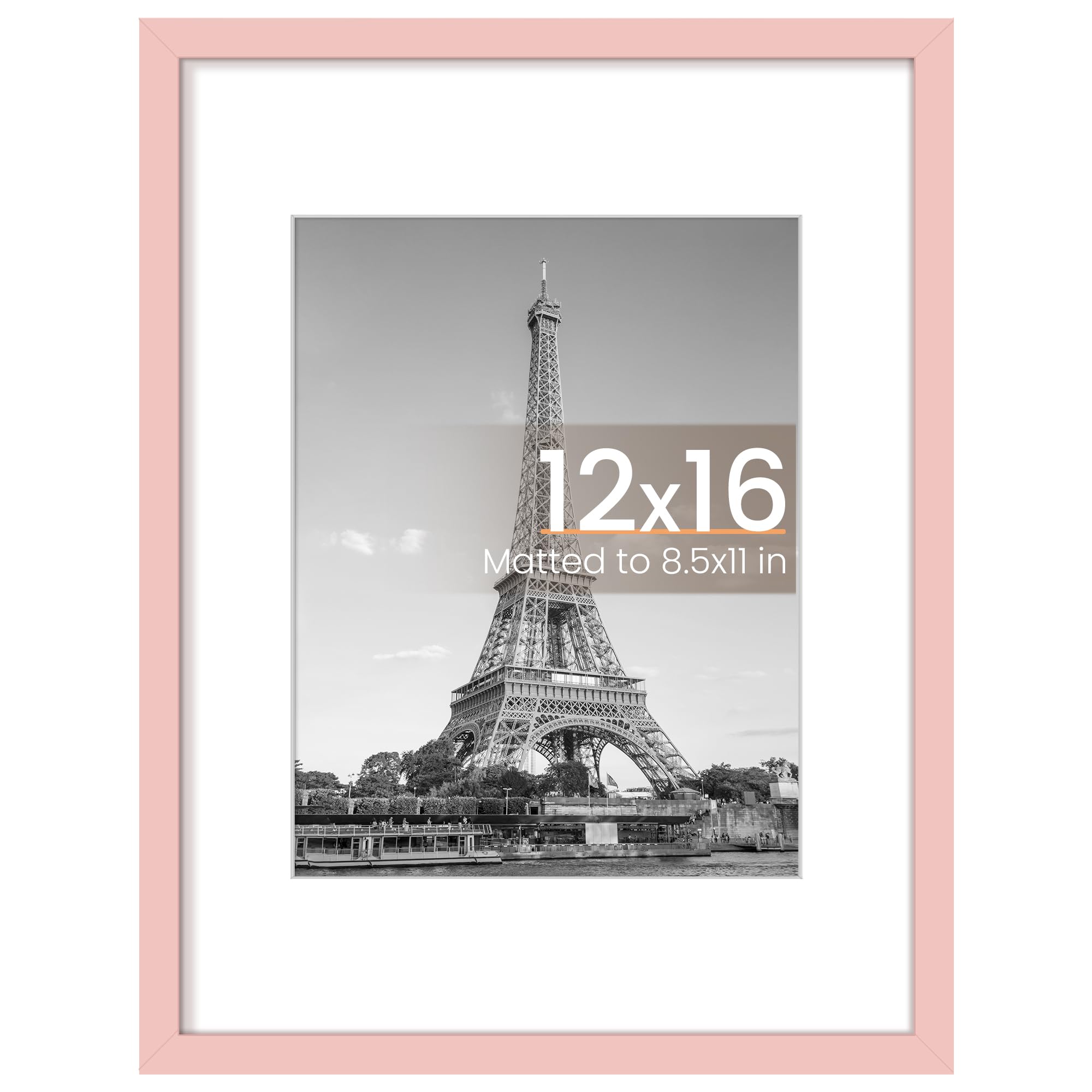 upsimples 8x10 Picture Frame, Display Pictures 5x7 with Mat or 8x10 Without Mat, Wall Hanging Photo Frame, Black, 1 Pack