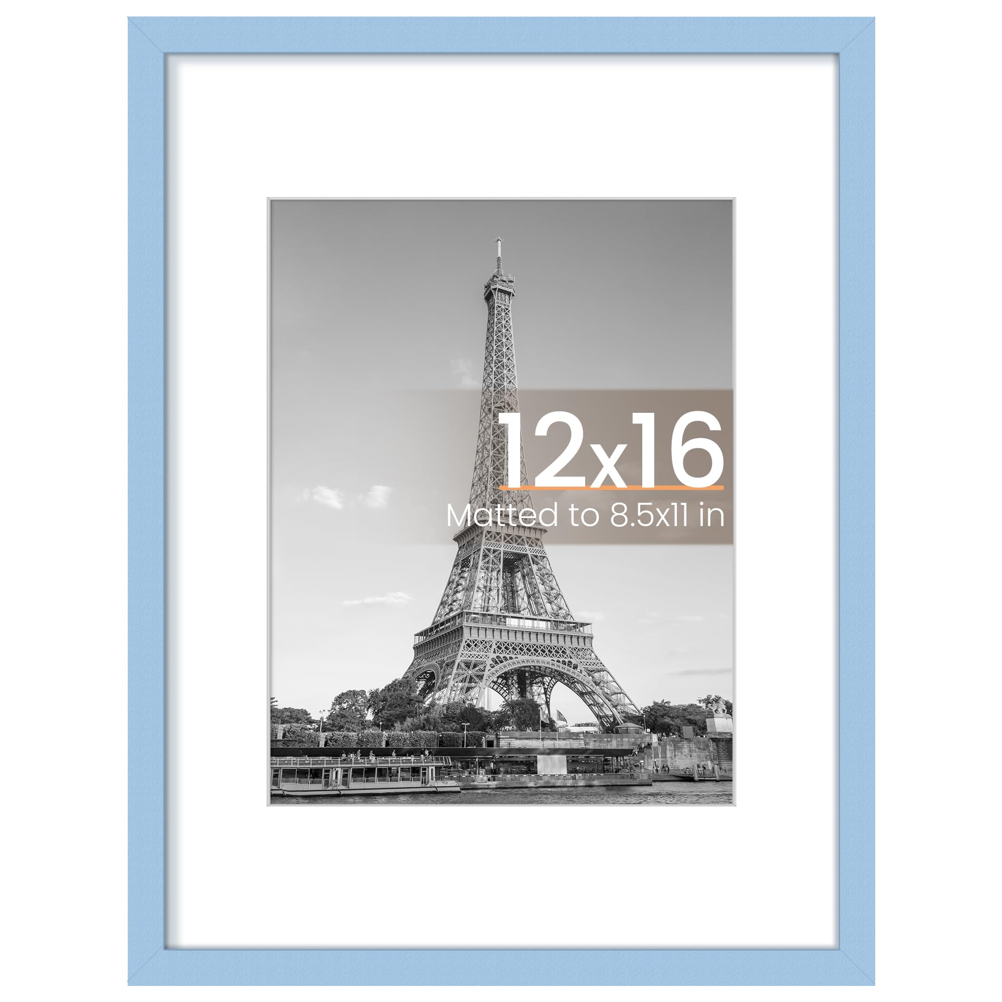 upsimples 11x17 Picture Frame, Display Pictures 9x15 with Mat or 11 x 17 Without, Wall Hanging Poster Frames, Black, 1 Pack