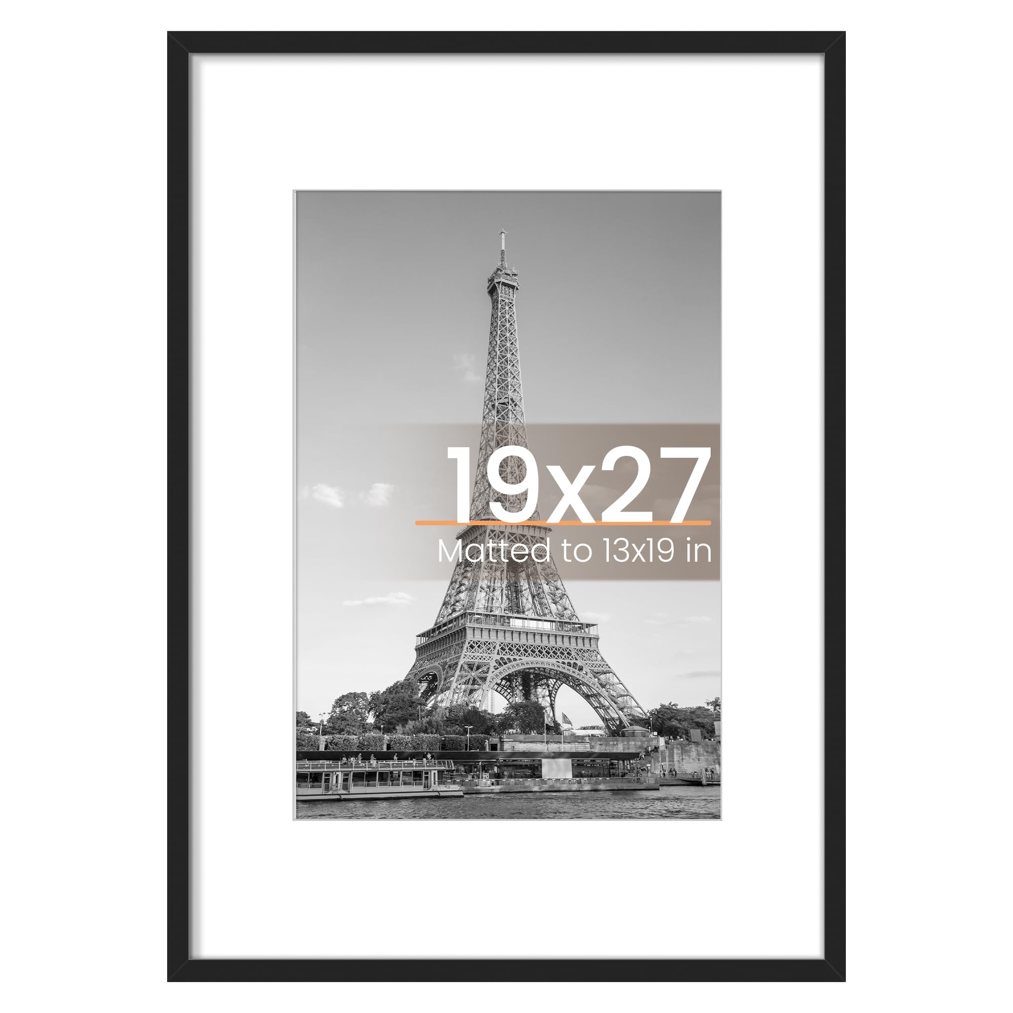 upsimples 8x10 Picture Frame, Display Pictures 5x7 with Mat or 8x10 Without Mat, Wall Hanging Photo Frame, Black, 1 Pack