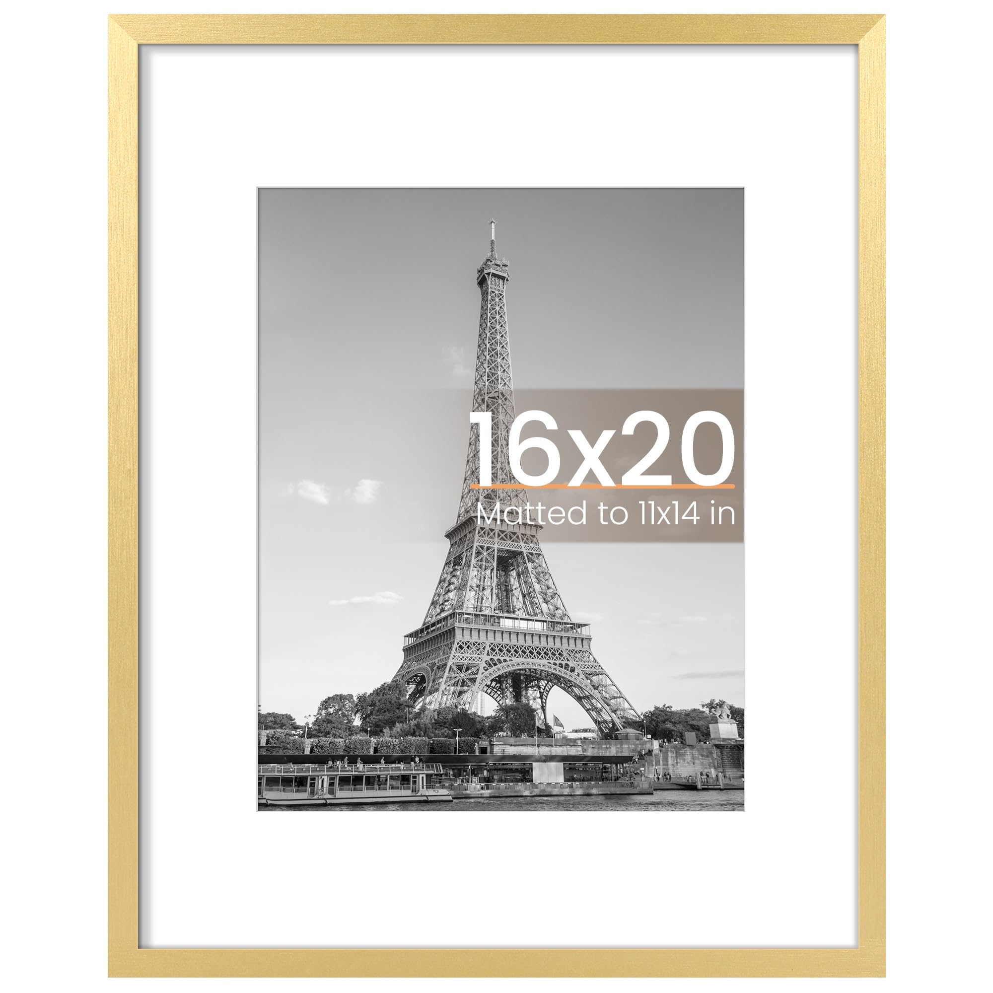 upsimples 12x16 Picture Frame, Display Pictures 8.5x11 with Mat or 12x16 Without Mat, Wall Hanging Photo Frame, Black, 1 Pack
