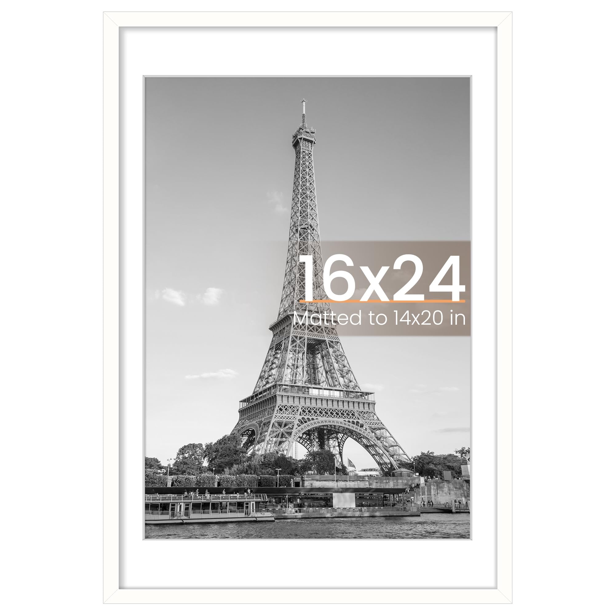 upsimples 8x10 Picture Frame, Display Pictures 5x7 with Mat or 8x10 Without Mat, Wall Hanging Photo Frame, Black, 1 Pack