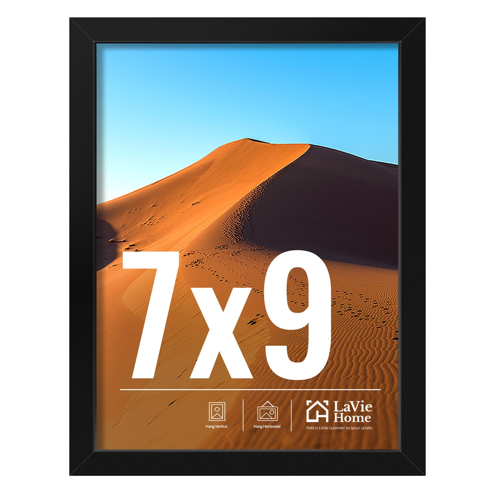 LaVie Home 11x14 Picture Frame for Wall Display, 11 x 14 Black Picture Frame with HD Plexiglas, 11 by 14 Poster Frame 1 Pack, Display Frame for Vertical or Horizontal, Classic Collection