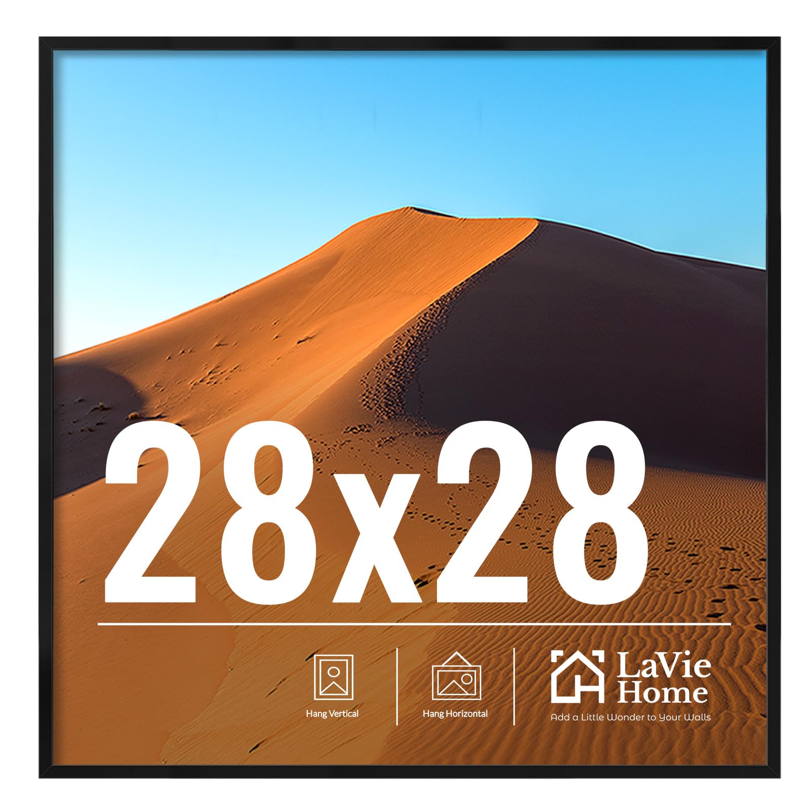 LaVie Home 11x14 Picture Frame for Wall Display, 11 x 14 Black Picture Frame with HD Plexiglas, 11 by 14 Poster Frame 1 Pack, Display Frame for Vertical or Horizontal, Classic Collection