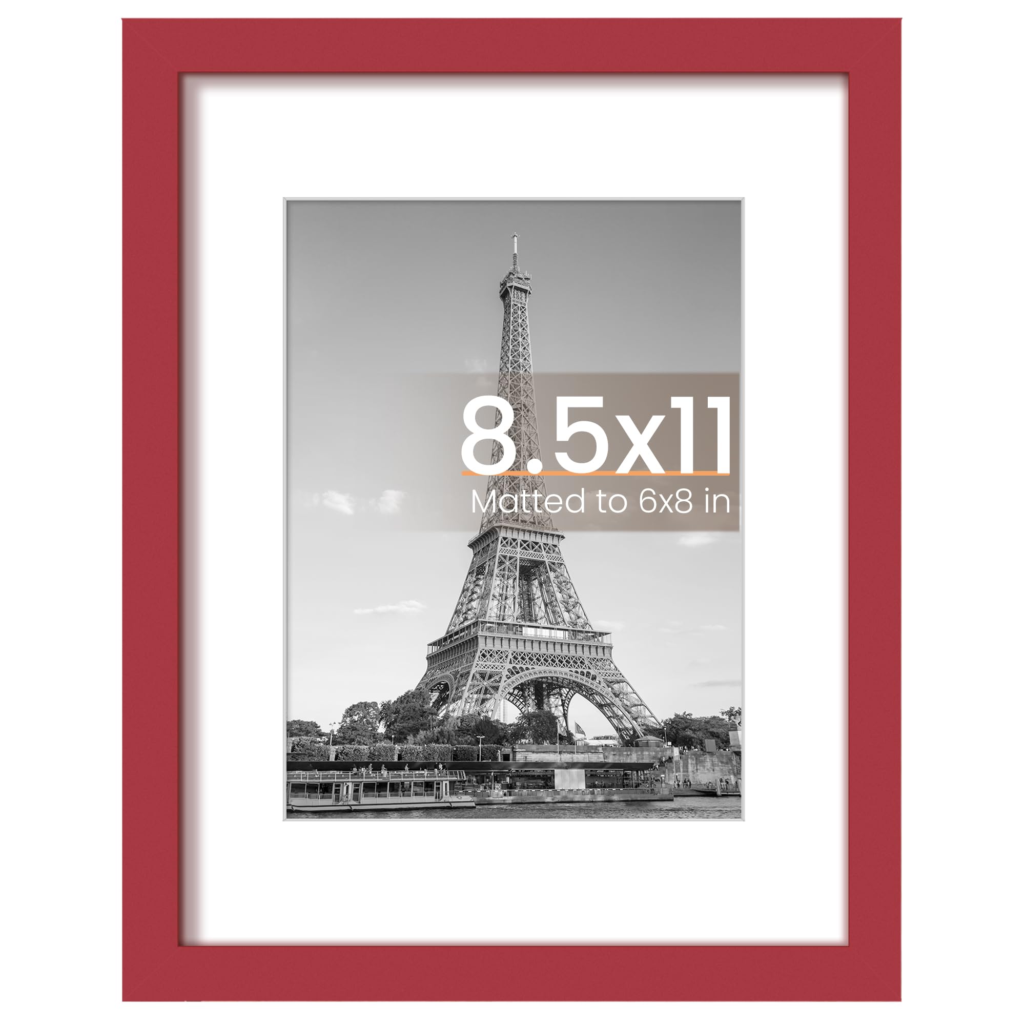 upsimples 8x10 Picture Frame, Display Pictures 5x7 with Mat or 8x10 Without Mat, Wall Hanging Photo Frame, Black, 1 Pack