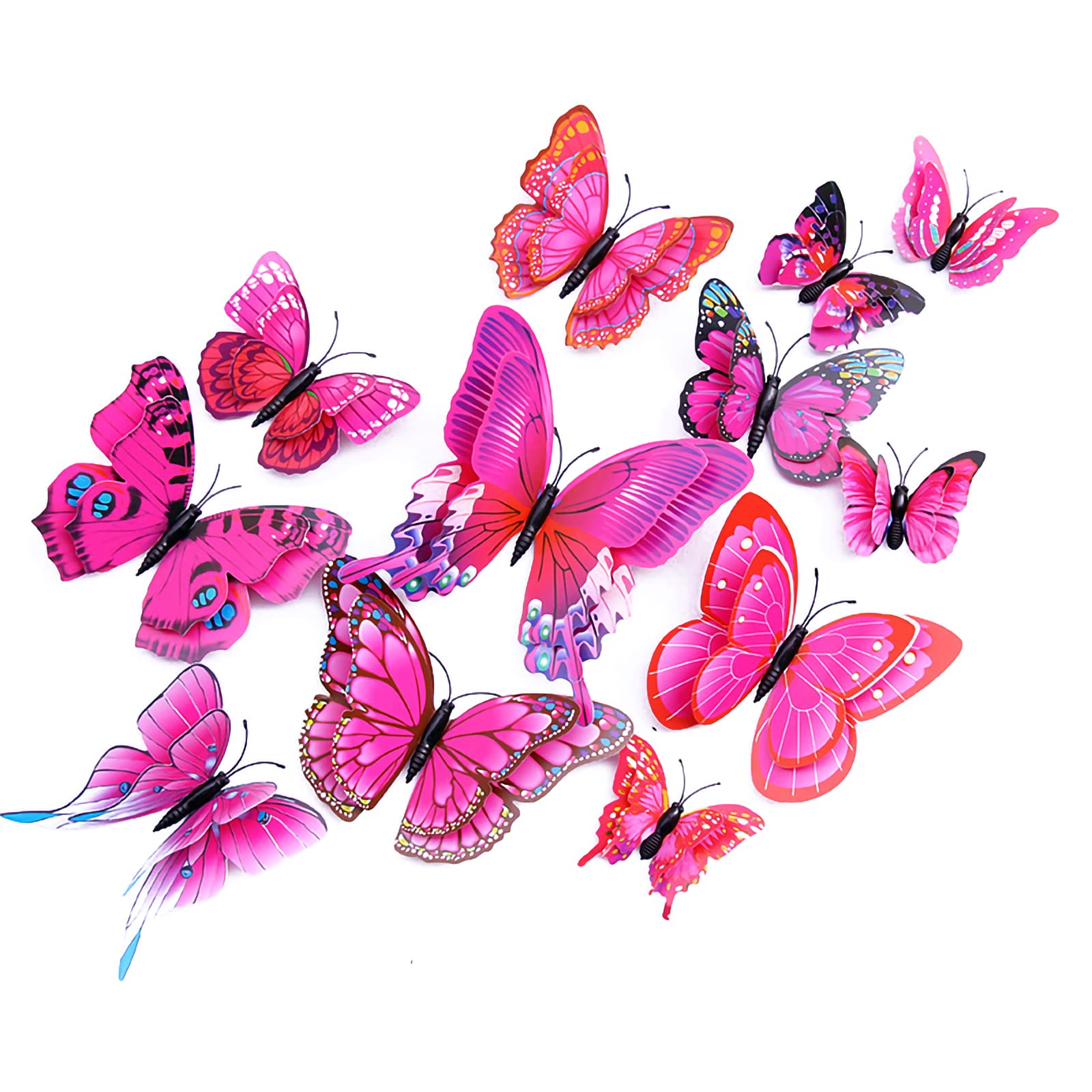 OPSEAM Butterfly Wall Decor 24/48 PCS, 3D Butterflies Stickers for Party Decorations with Magnets(Colorful, 24)