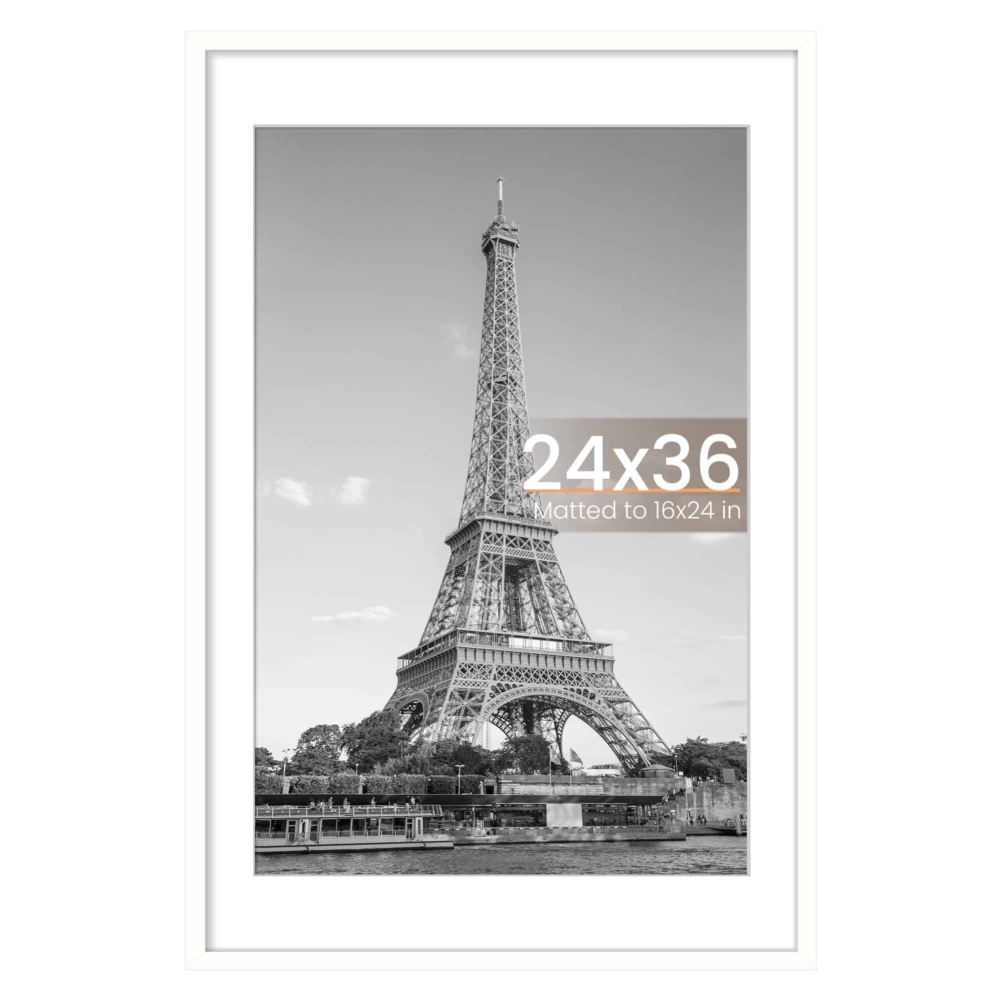 upsimples 12x16 Picture Frame, Display Pictures 8.5x11 with Mat or 12x16 Without Mat, Wall Hanging Photo Frame, Black, 1 Pack