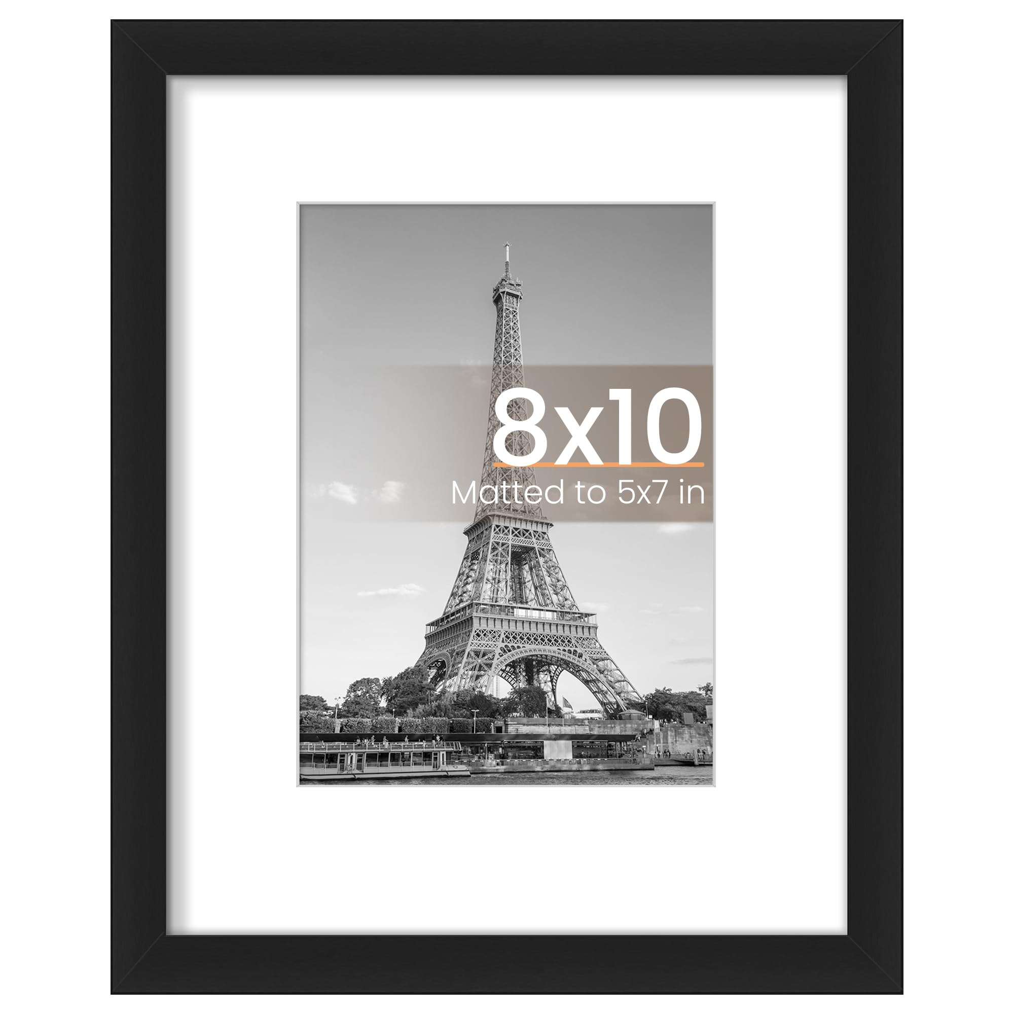 upsimples 12x16 Picture Frame, Display Pictures 8.5x11 with Mat or 12x16 Without Mat, Wall Hanging Photo Frame, Black, 1 Pack