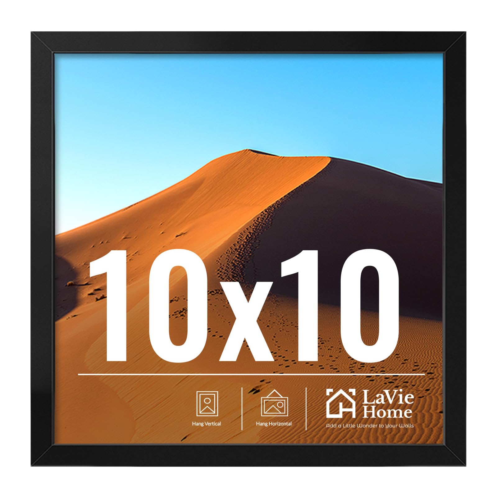 LaVie Home 11x14 Picture Frame for Wall Display, 11 x 14 Black Picture Frame with HD Plexiglas, 11 by 14 Poster Frame 1 Pack, Display Frame for Vertical or Horizontal, Classic Collection