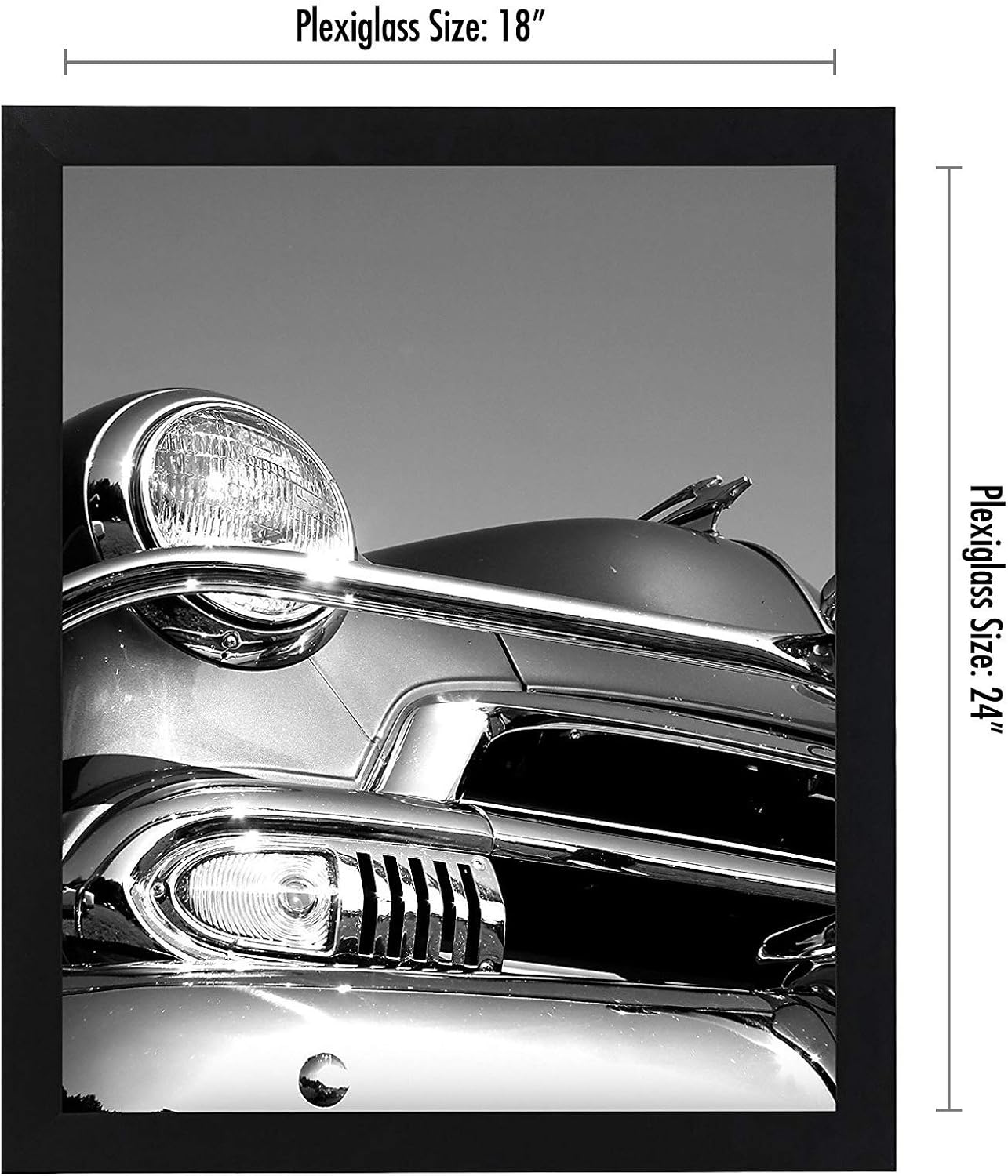 Americanflat 18x24 Poster Frame with Polished Plexiglass - Black Picture Frame - Wide Photo Frames Made of Engineered Wood for Vertical or Horizontal Wall Display - Epic Collection - Black
