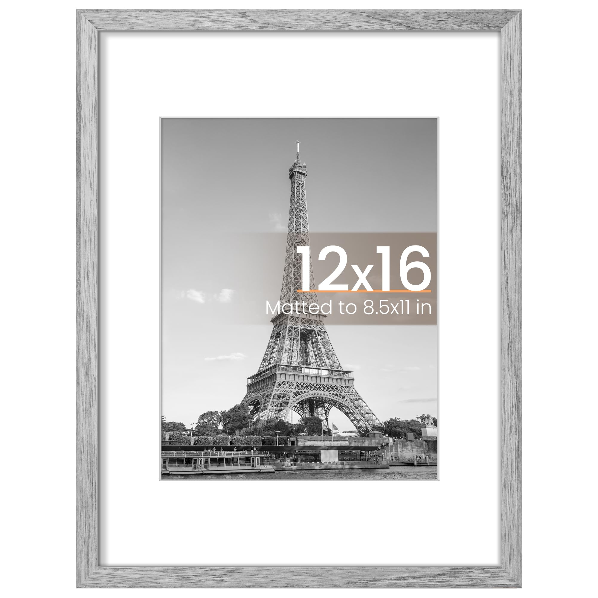 upsimples 11x17 Picture Frame, Display Pictures 9x15 with Mat or 11 x 17 Without, Wall Hanging Poster Frames, Black, 1 Pack