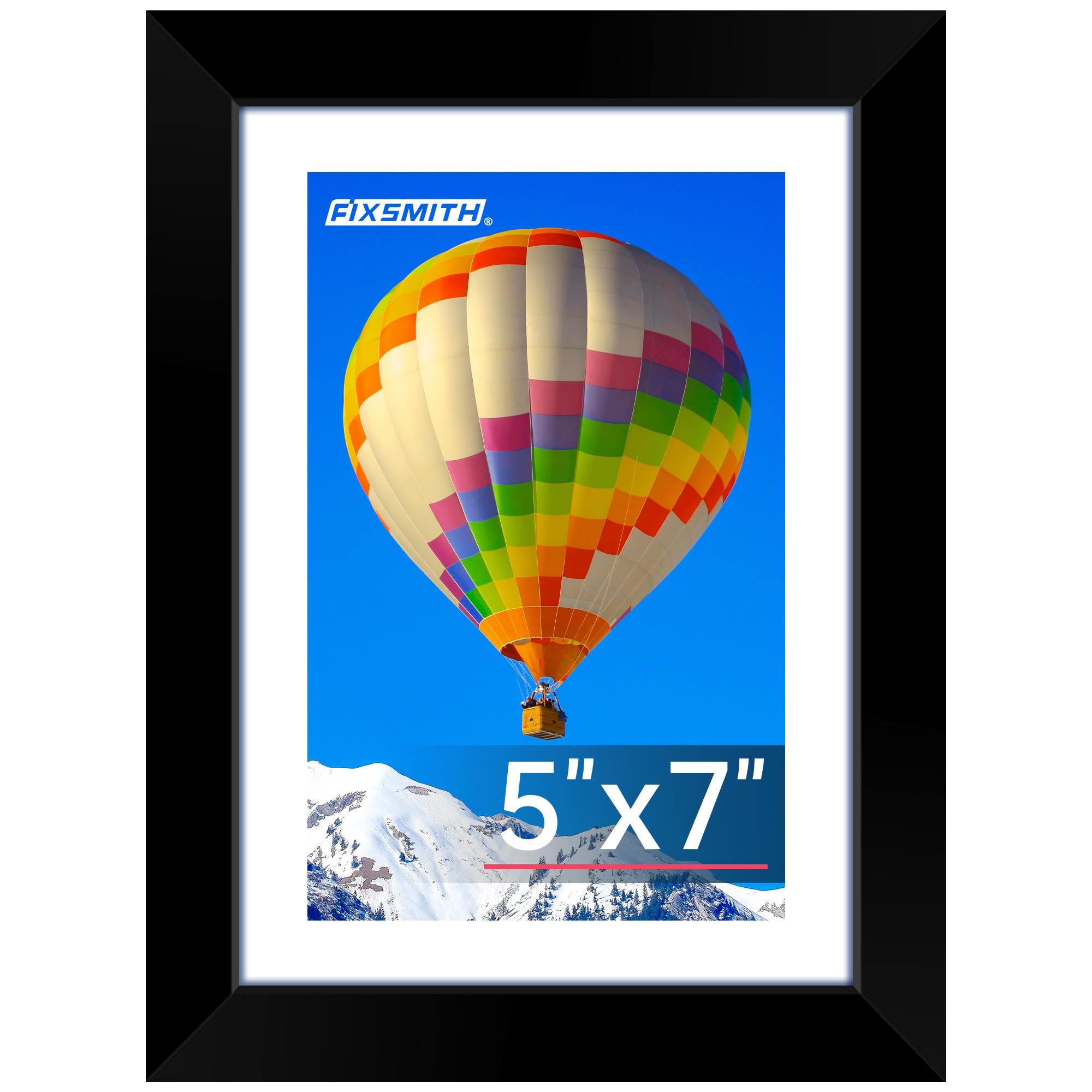 FIXSMITH 5x7 Picture Frame Set of 10, Photo Frame Bulk with HD Plexiglass, Display Pictures 4x6 with Mat or 5x7 Without Mat Multi Picture Frames Collage for Tabletop or Wall Display, Black