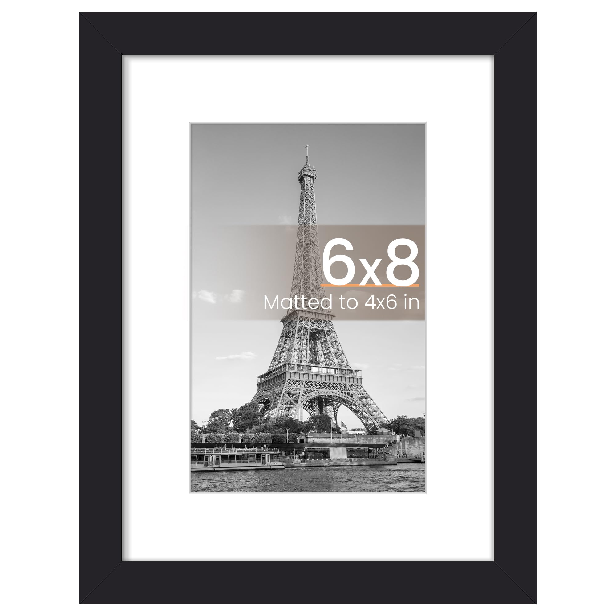 upsimples 12x16 Picture Frame, Display Pictures 8.5x11 with Mat or 12x16 Without Mat, Wall Hanging Photo Frame, Black, 1 Pack