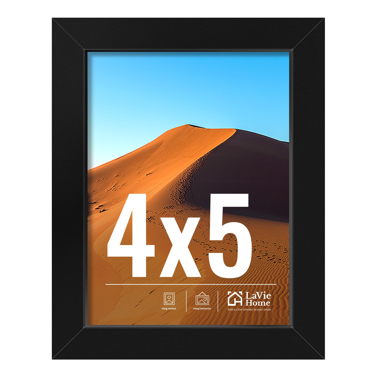 LaVie Home 11x14 Picture Frame for Wall Display, 11 x 14 Black Picture Frame with HD Plexiglas, 11 by 14 Poster Frame 1 Pack, Display Frame for Vertical or Horizontal, Classic Collection