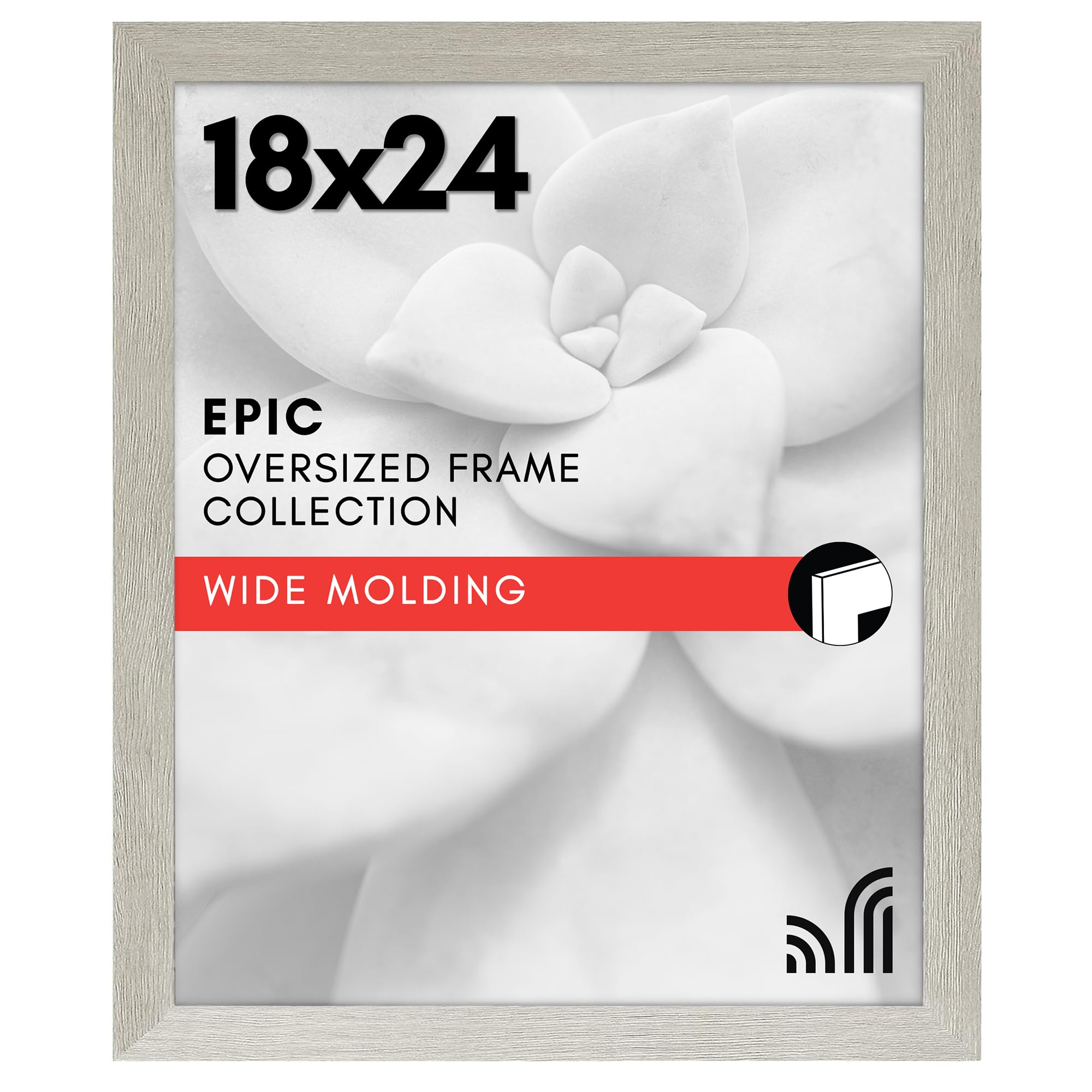 Americanflat 18x24 Poster Frame with Polished Plexiglass - Black Picture Frame - Wide Photo Frames Made of Engineered Wood for Vertical or Horizontal Wall Display - Epic Collection - Black