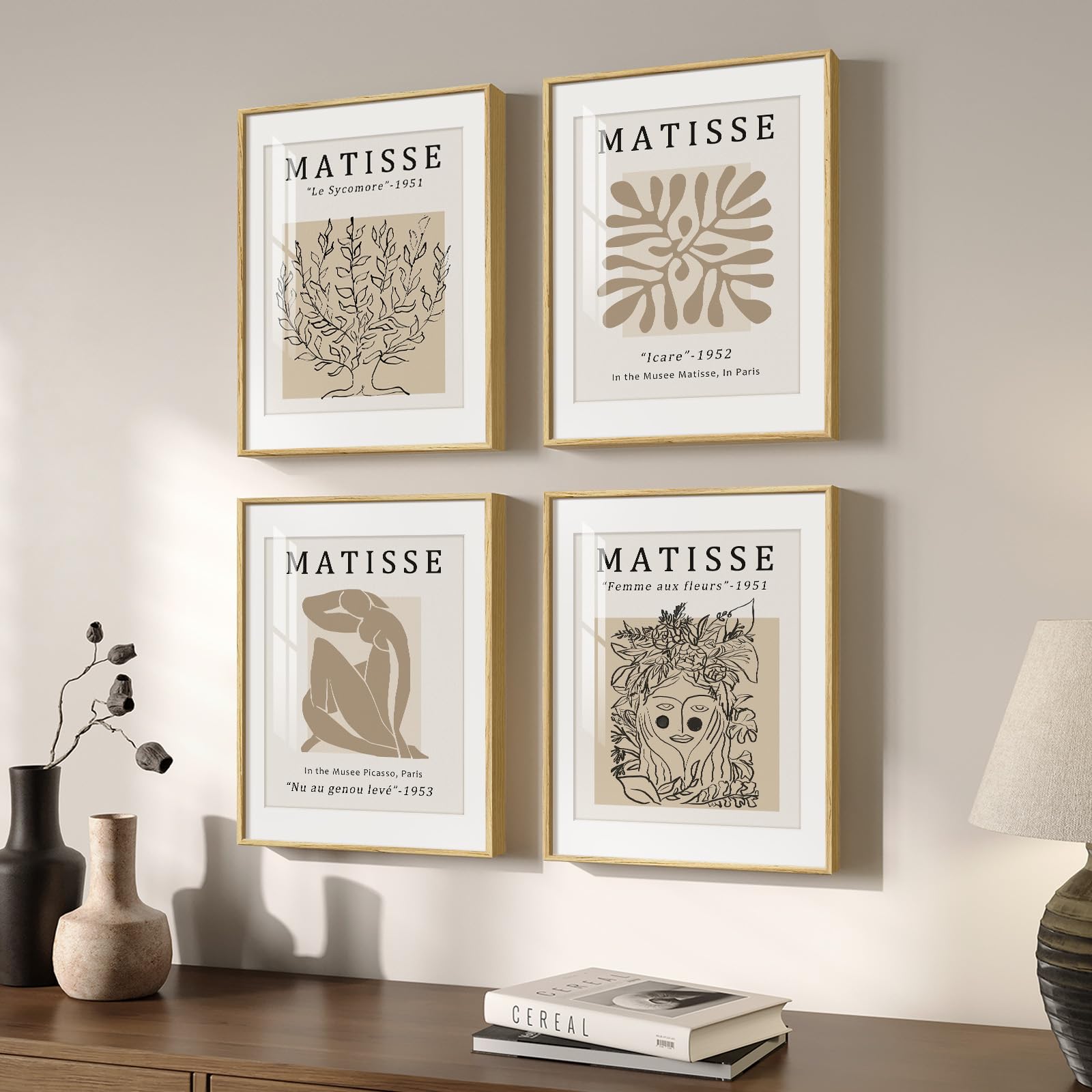 Framed Large William Morris Canvas Wall Art Set of 3, Vintage Nature Floral Artwork Prints, Boho Neutral Botanical Wall Decor for Living Room, Bedroom, Hallway and Office, Total Size 30x60