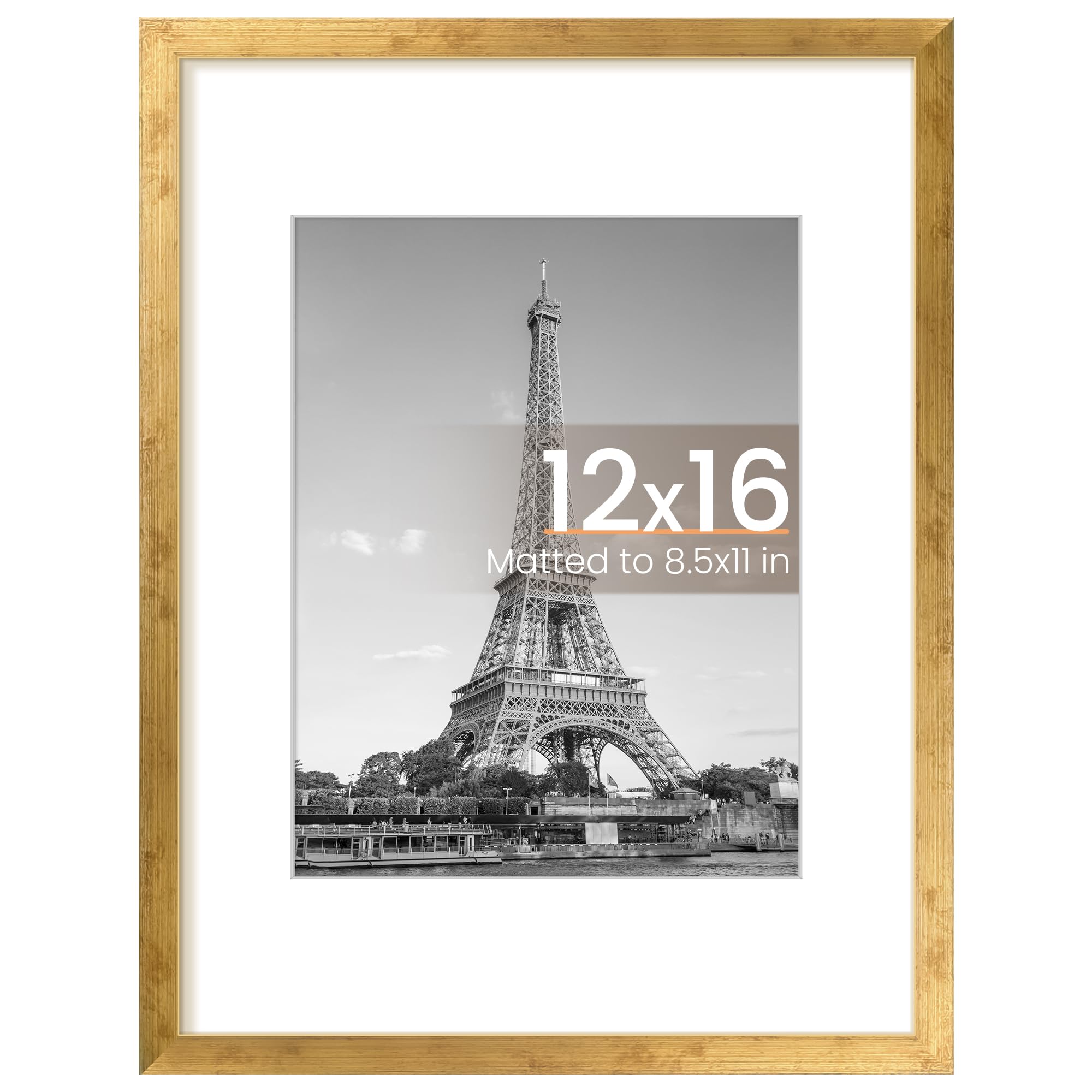upsimples 11x17 Picture Frame, Display Pictures 9x15 with Mat or 11 x 17 Without, Wall Hanging Poster Frames, Black, 1 Pack