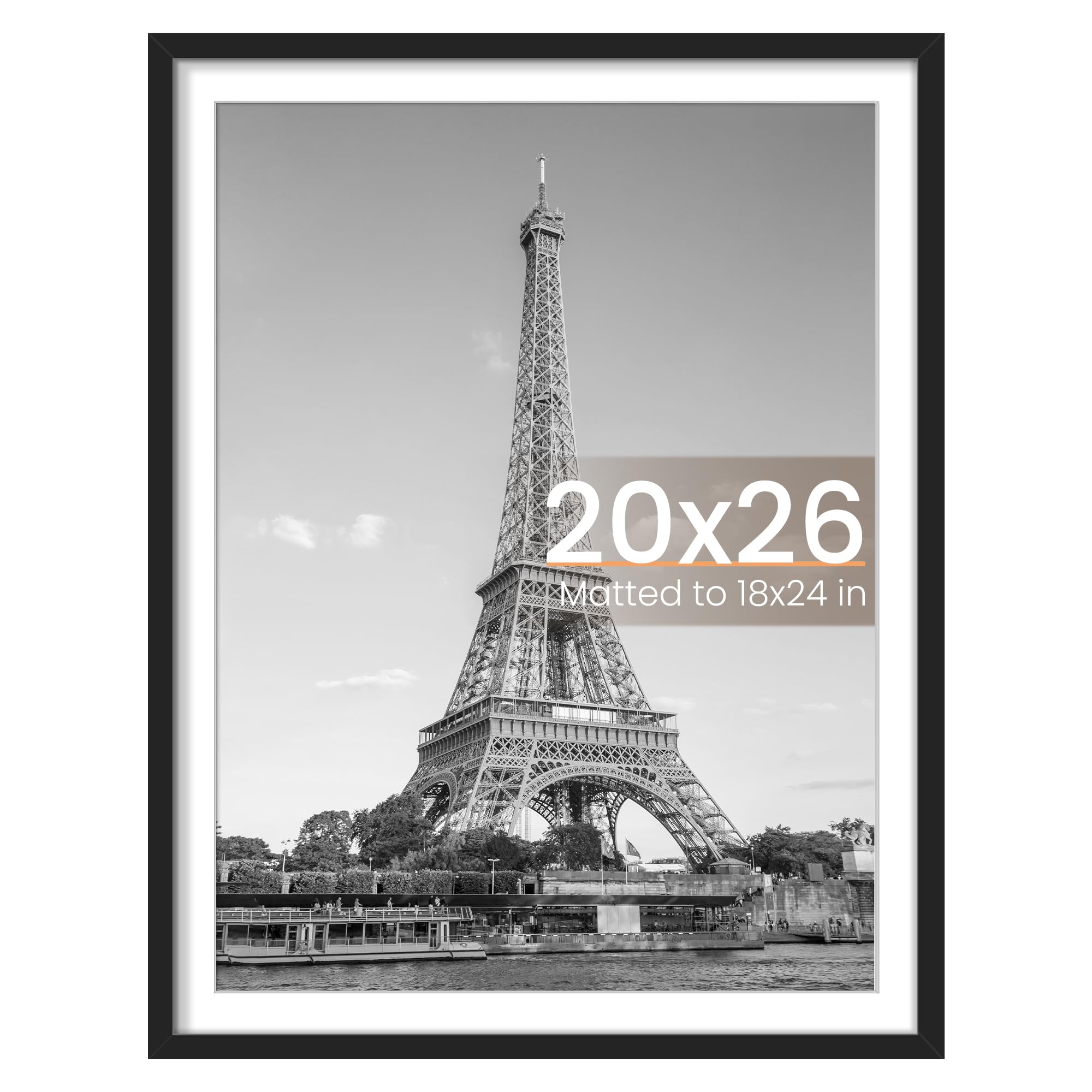 upsimples 11x17 Picture Frame, Display Pictures 9x15 with Mat or 11 x 17 Without, Wall Hanging Poster Frames, Black, 1 Pack