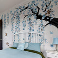 Lilac Wall Decoration Large Green Tree Wall Stickers, 3 Sheets Hanging Vine Tree Wall Decals Peel and Stick Leaves Branch Wall Murals Decor for Living Room Bedroom (Green, 11.8 * 35.4inch)