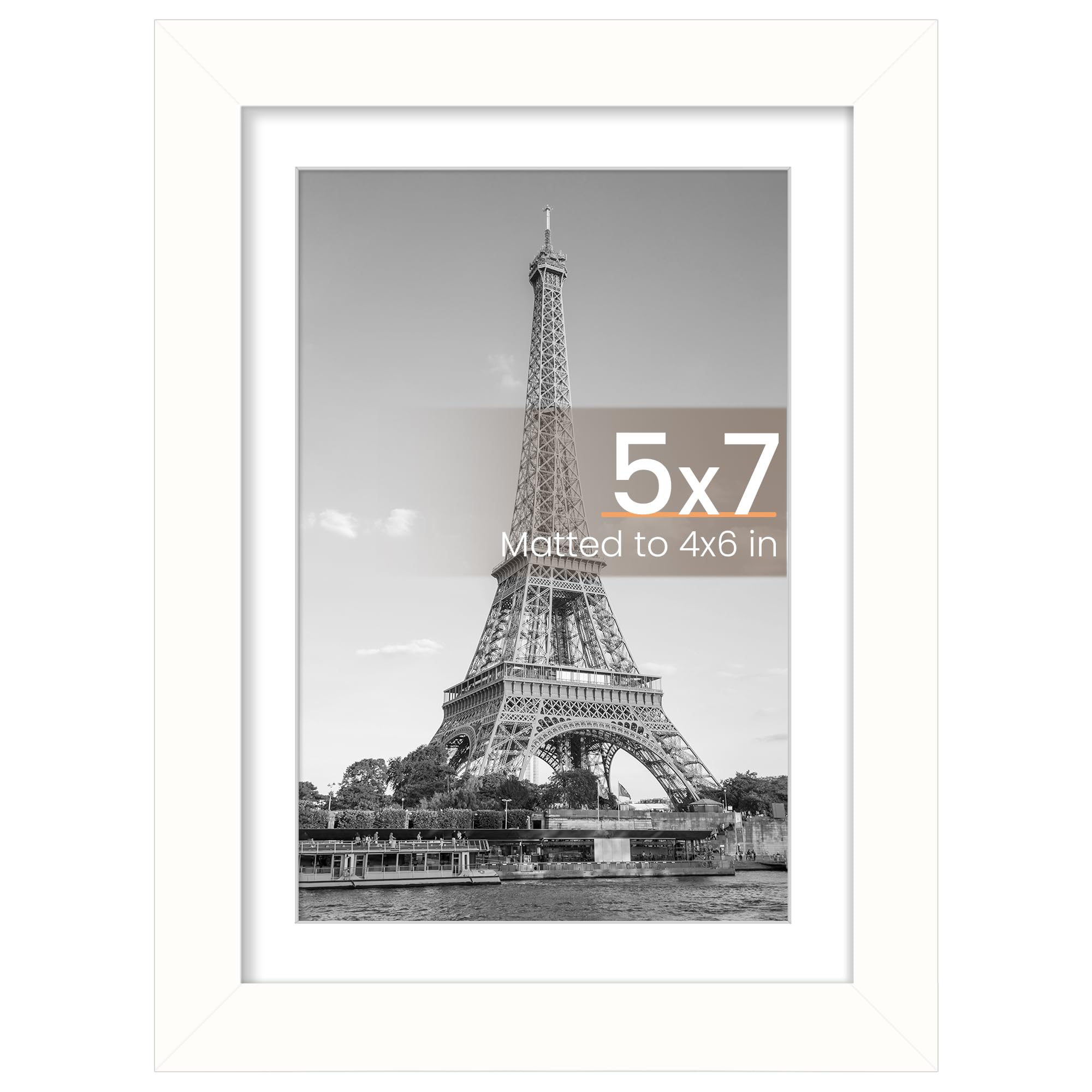 upsimples 8x10 Picture Frame, Display Pictures 5x7 with Mat or 8x10 Without Mat, Wall Hanging Photo Frame, Black, 1 Pack