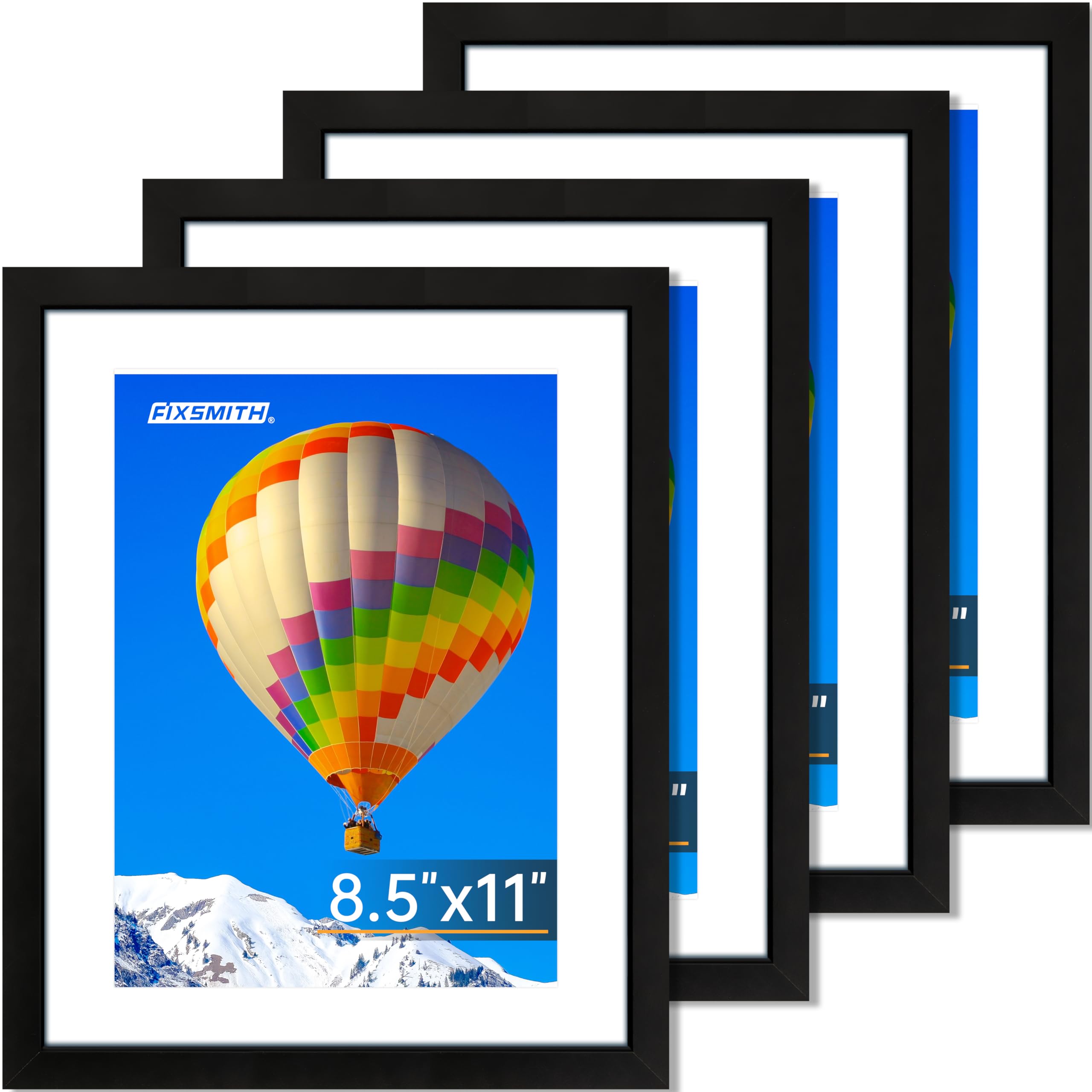 FIXSMITH 5x7 Picture Frame Set of 10, Photo Frame Bulk with HD Plexiglass, Display Pictures 4x6 with Mat or 5x7 Without Mat Multi Picture Frames Collage for Tabletop or Wall Display, Black