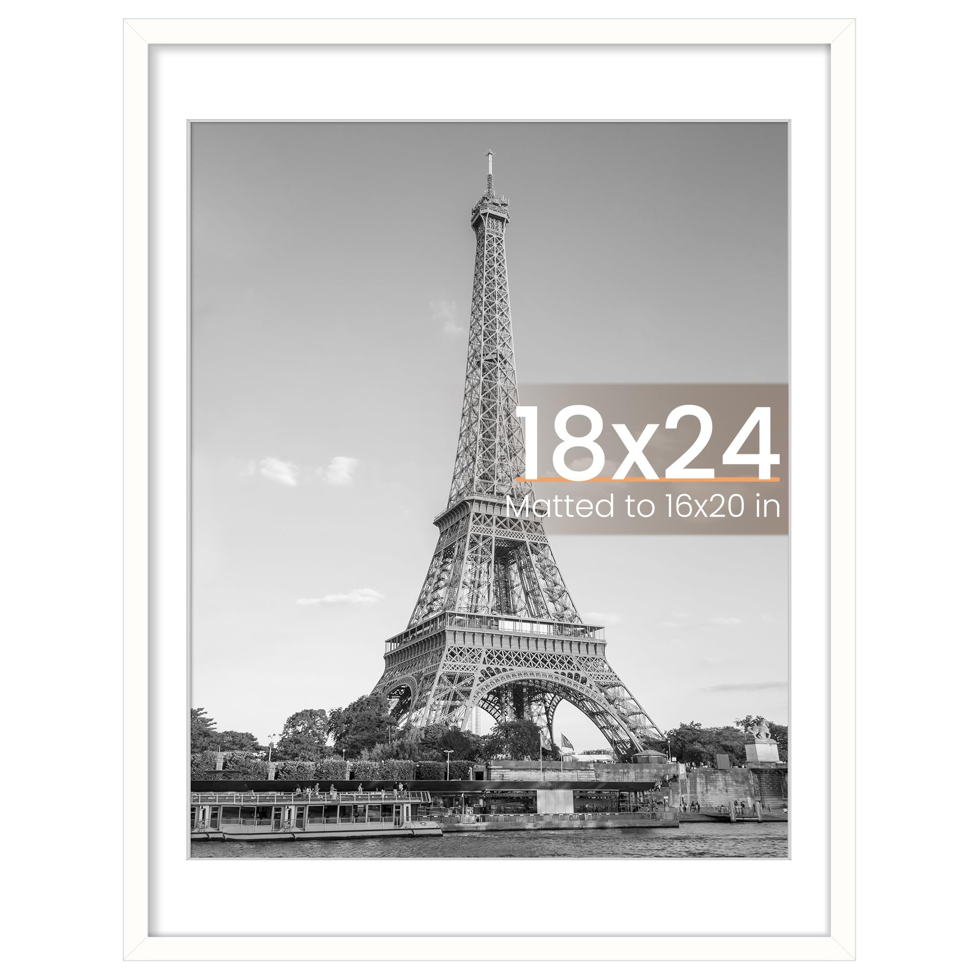 upsimples 8x10 Picture Frame, Display Pictures 5x7 with Mat or 8x10 Without Mat, Wall Hanging Photo Frame, Black, 1 Pack