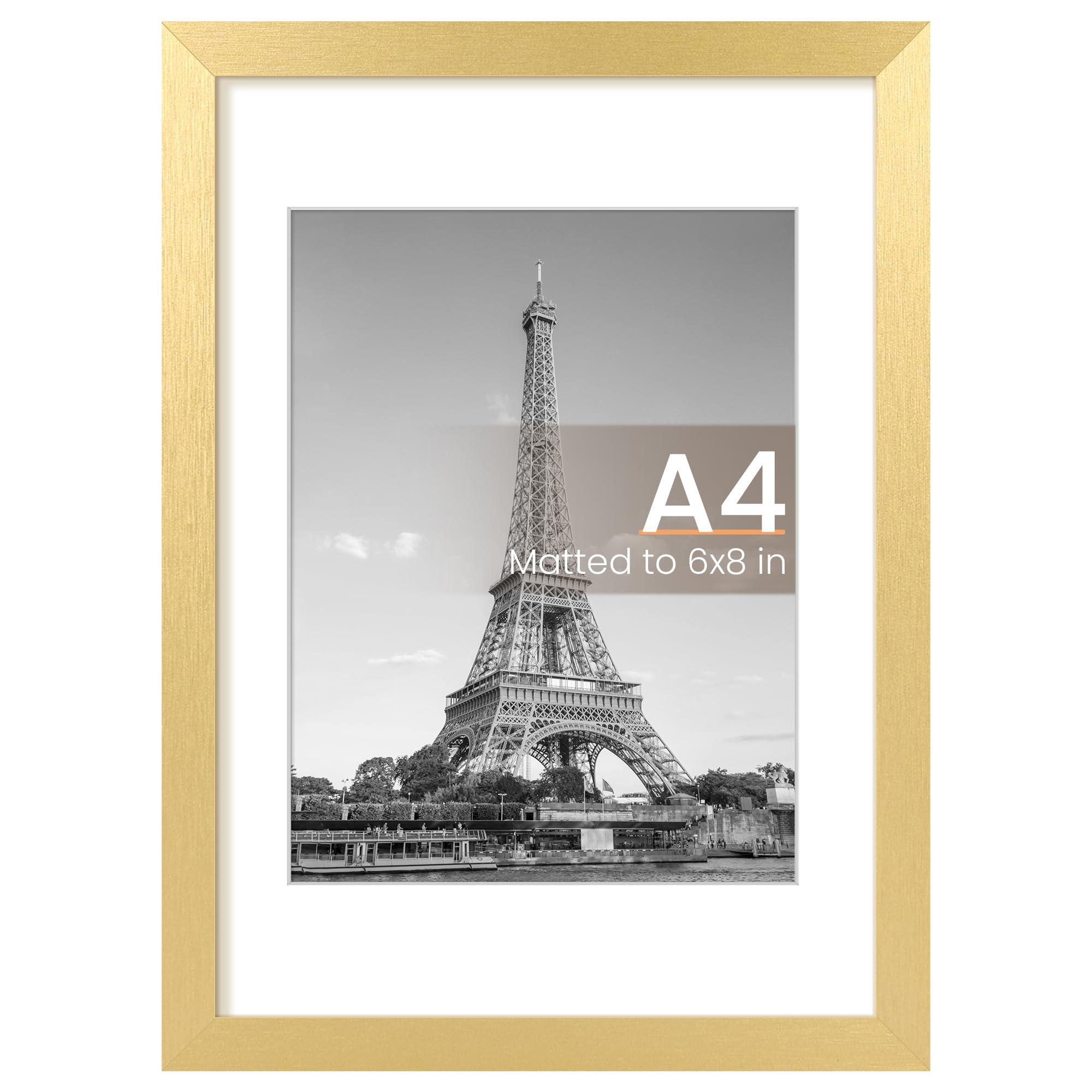 upsimples 8x10 Picture Frame, Display Pictures 5x7 with Mat or 8x10 Without Mat, Wall Hanging Photo Frame, Black, 1 Pack