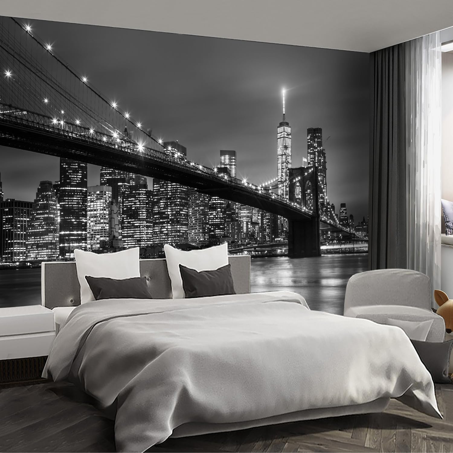 Forest Landscape wall murals Woodland Tree Peel and Stick self Adhesive Wallpaper for Bedroom Living Room - 85"x118"