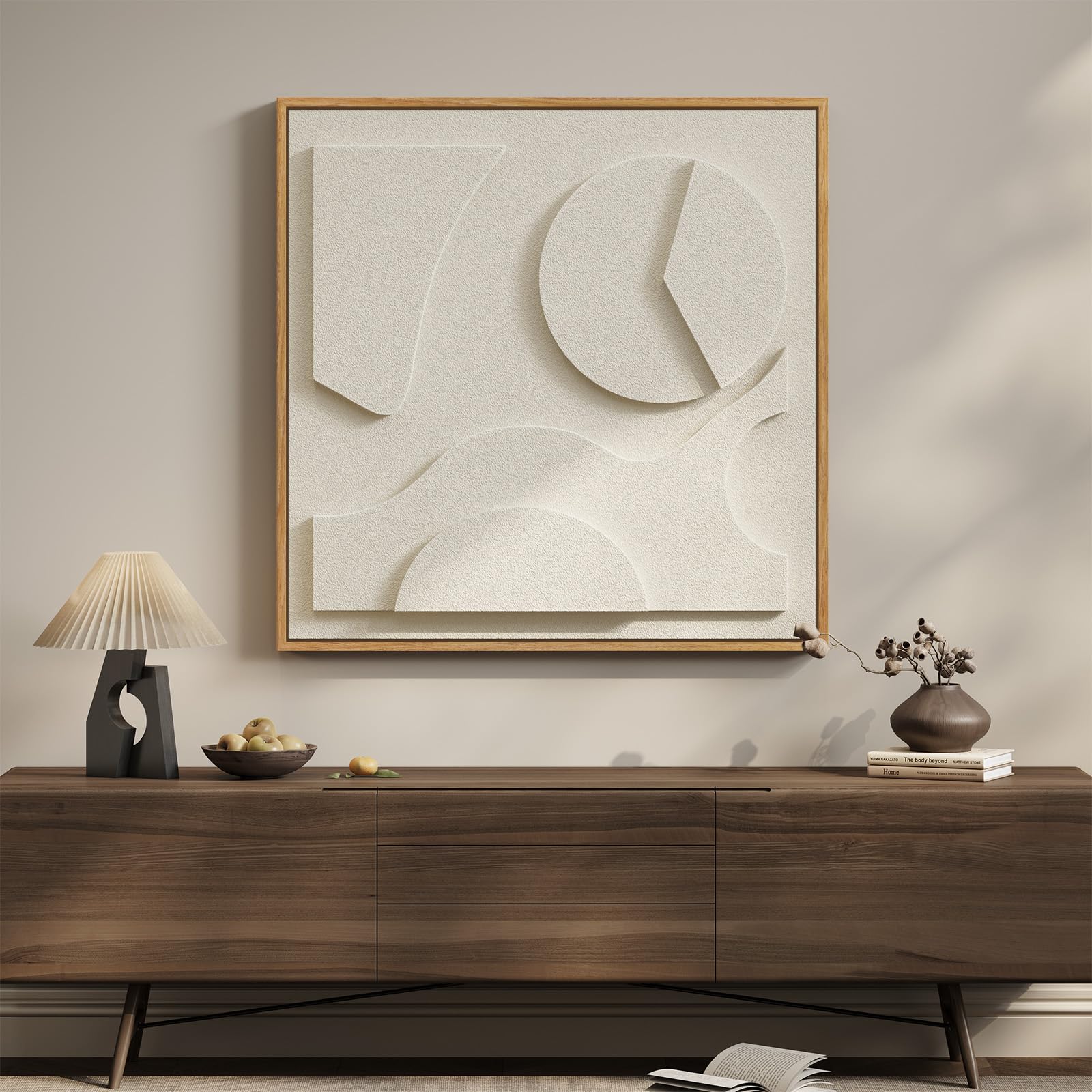 Large 3D Textured Framed Blue and White Abstract Wall Art for Living Room, 3 Piece Modern Artwork for Walls, Minimalist Navy Blue Geometric Paintings for Hallway, Stair, Office Wall Decor 24x36 In