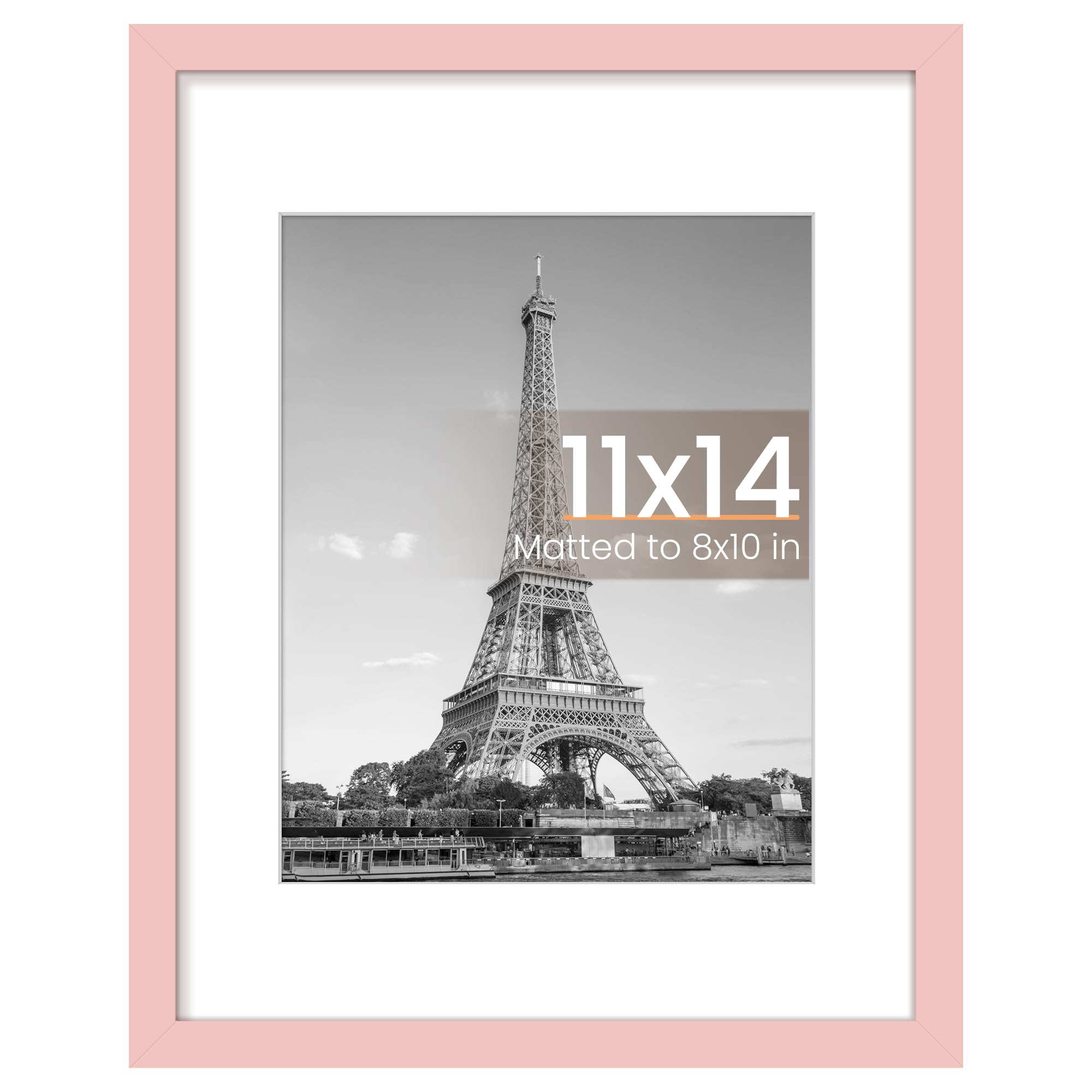 upsimples 8x10 Picture Frame, Display Pictures 5x7 with Mat or 8x10 Without Mat, Wall Hanging Photo Frame, Black, 1 Pack