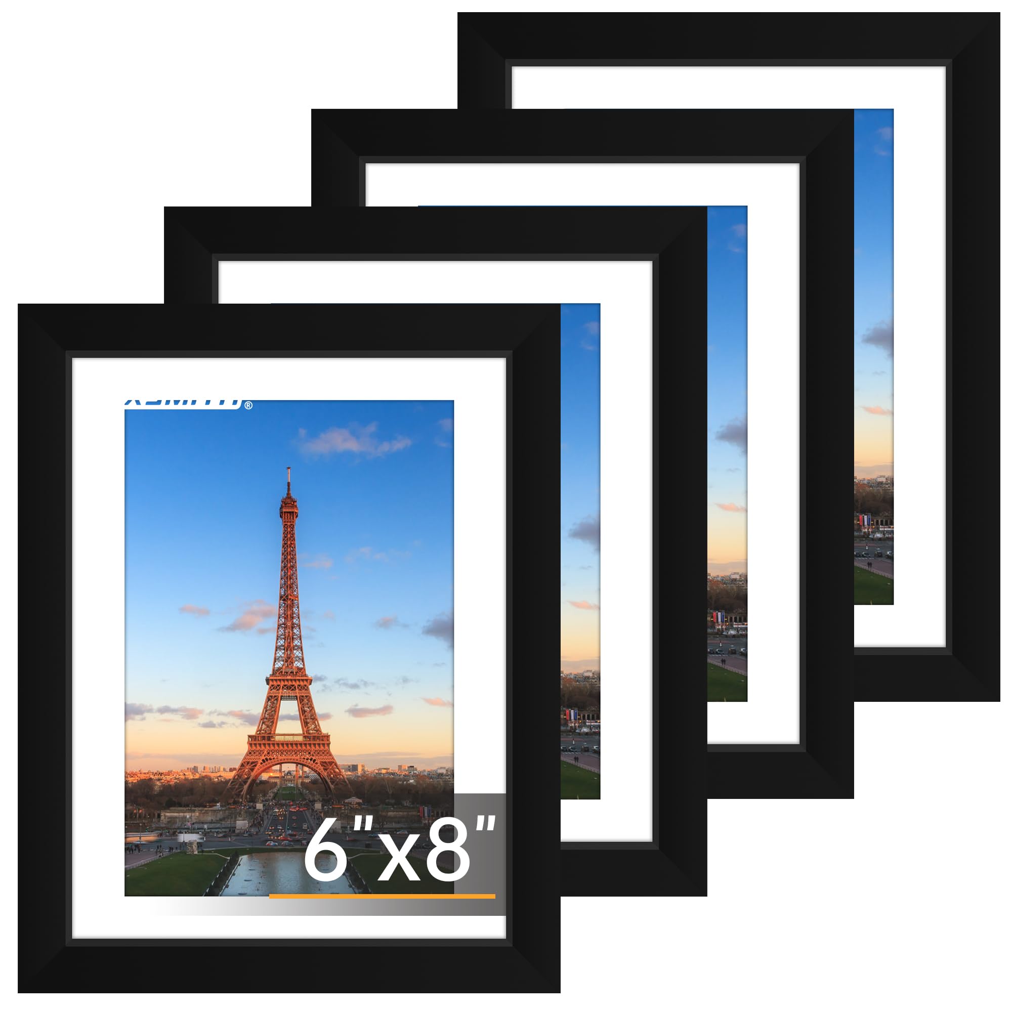 FIXSMITH 5x7 Picture Frame Set of 10, Photo Frame Bulk with HD Plexiglass, Display Pictures 4x6 with Mat or 5x7 Without Mat Multi Picture Frames Collage for Tabletop or Wall Display, Black