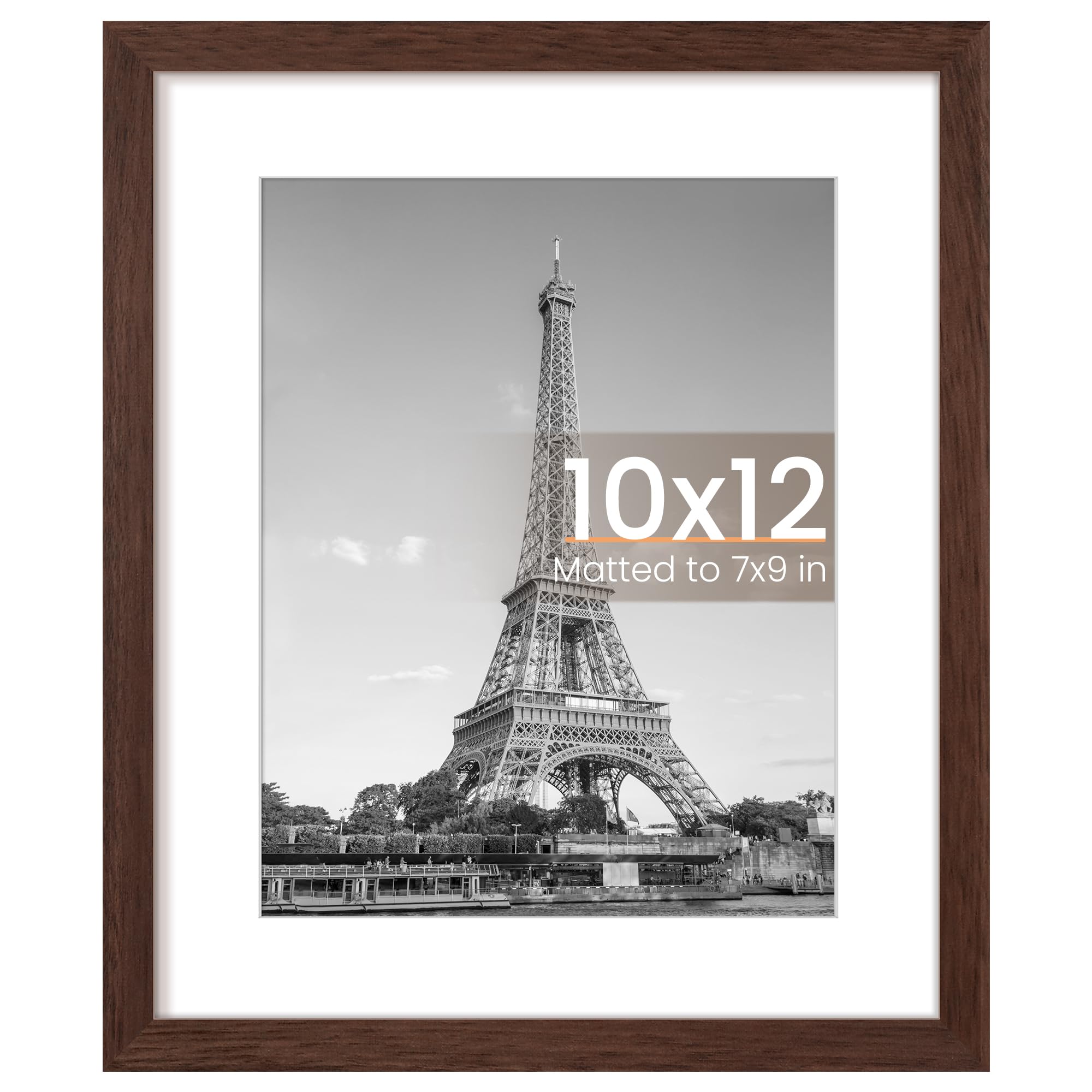 upsimples 8x10 Picture Frame, Display Pictures 5x7 with Mat or 8x10 Without Mat, Wall Hanging Photo Frame, Black, 1 Pack