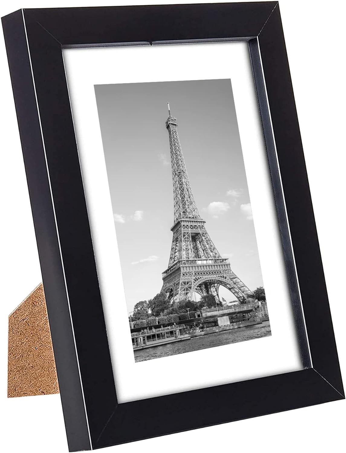 upsimples 5x7 Picture Frame Set of 10, Display Pictures 4x6 with Mat or 5x7 Without, Multi Photo Frames Collage for Wall or Tabletop Display, Black