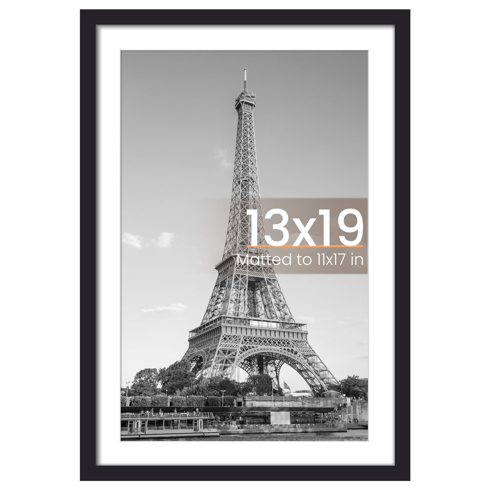 upsimples 8x10 Picture Frame, Display Pictures 5x7 with Mat or 8x10 Without Mat, Wall Hanging Photo Frame, Black, 1 Pack
