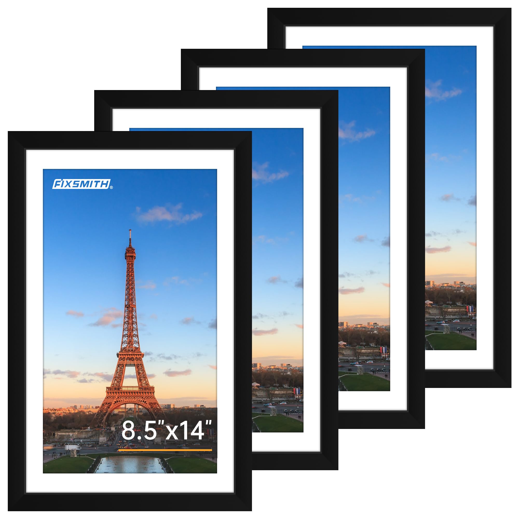 FIXSMITH 5x7 Picture Frame Set of 10, Photo Frame Bulk with HD Plexiglass, Display Pictures 4x6 with Mat or 5x7 Without Mat Multi Picture Frames Collage for Tabletop or Wall Display, Black
