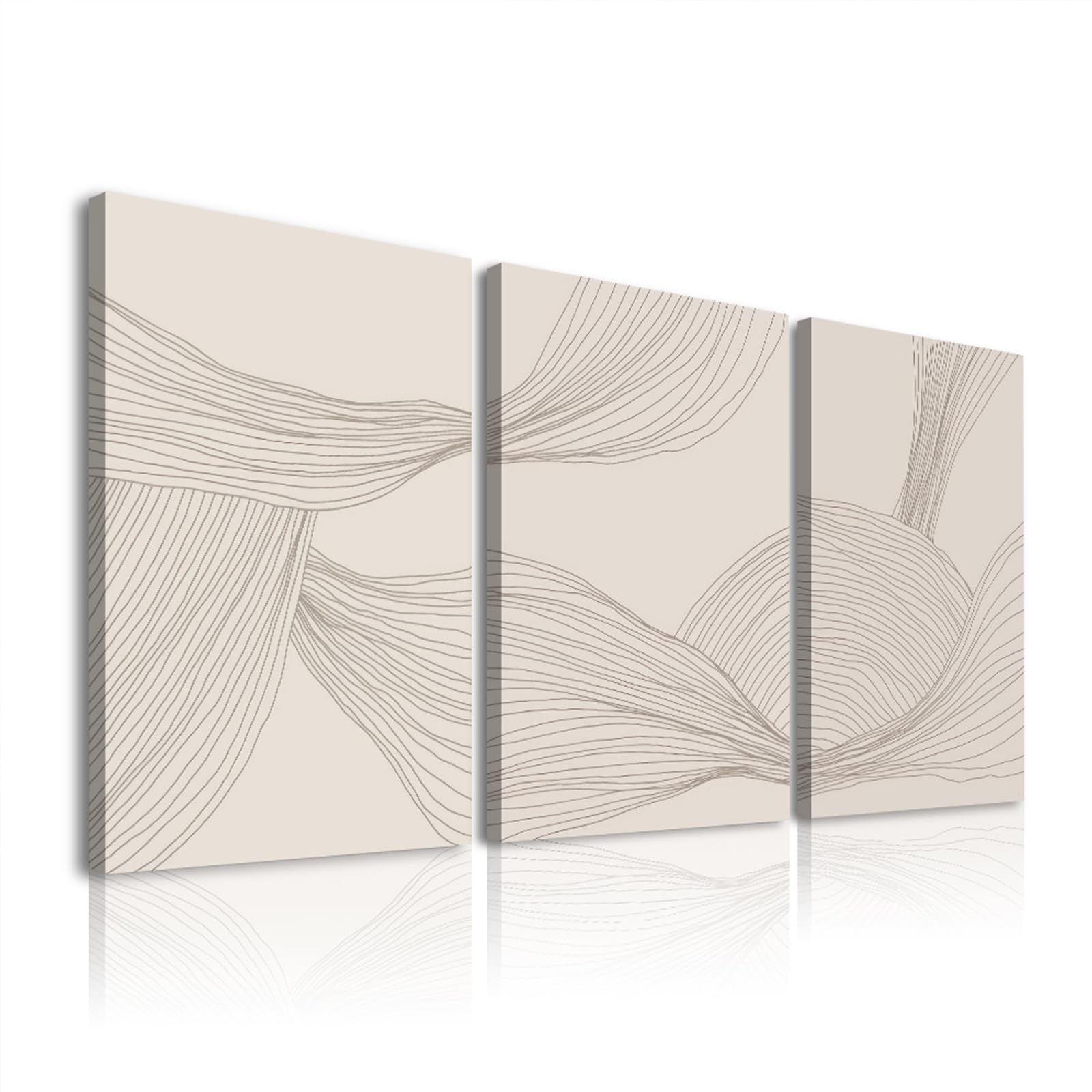 Sage Green Wall Art Set of 3,Abstract Green Wall Decor Living Room,Minimalist Modern Framed Wall Art Marble Line Beige Gold Green Canvas Artwork Paintings,Boho Room Decor,Bedroom Bathroom Office Artwork,12"x16"