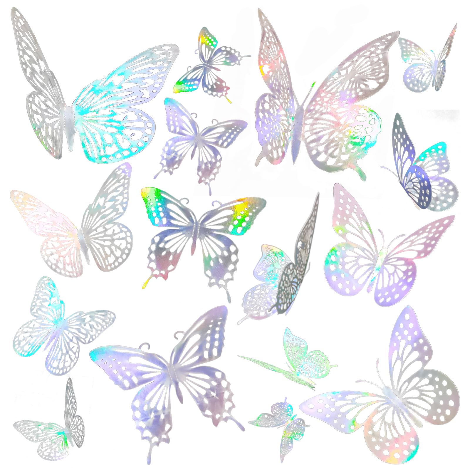 JOSDIOX 3D Butterfly Wall Decor Sticker -48 Pcs, 4 Styles, 3 Sizes Gold Butterflies Decoration for Party, Birthday & Wedding Celebrations, Cake Decorating, Balloons, Removable Stickers.
