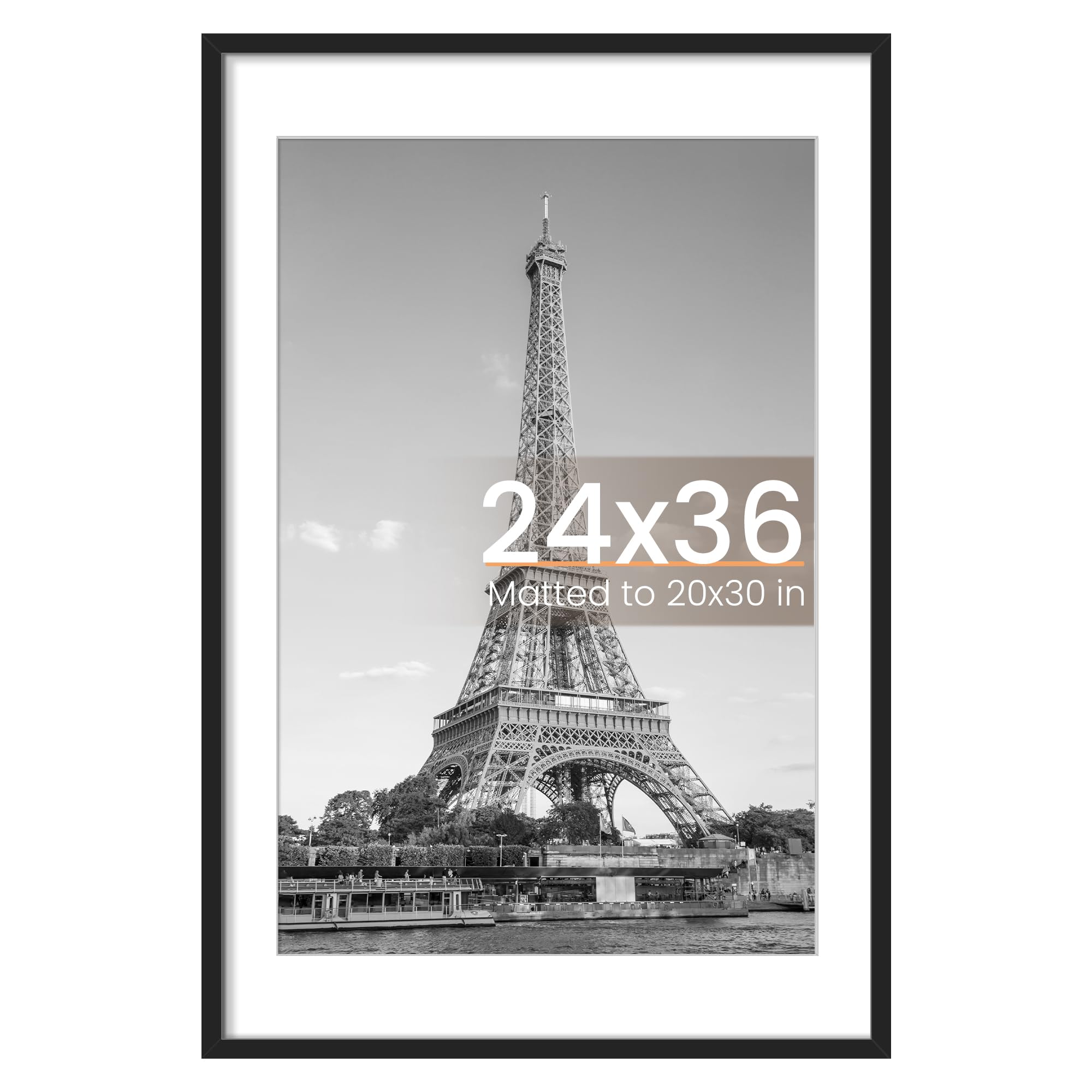 upsimples 8x10 Picture Frame, Display Pictures 5x7 with Mat or 8x10 Without Mat, Wall Hanging Photo Frame, Black, 1 Pack